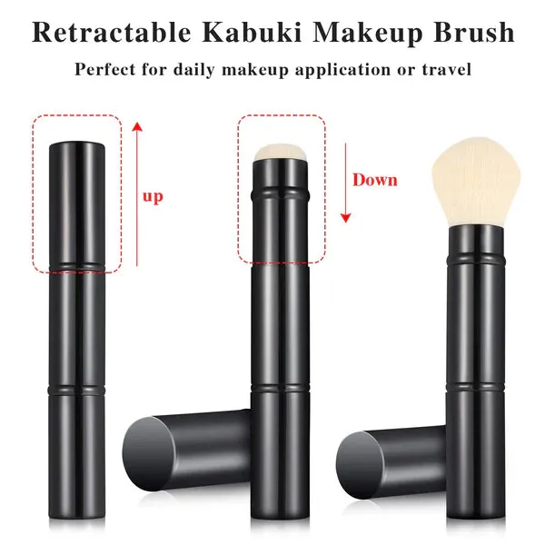 1 Pc Retractable Makeup Brush with 2 heads