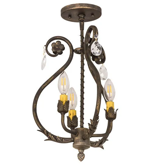 12"W Antonia 3 Lt Victorian Chandelier