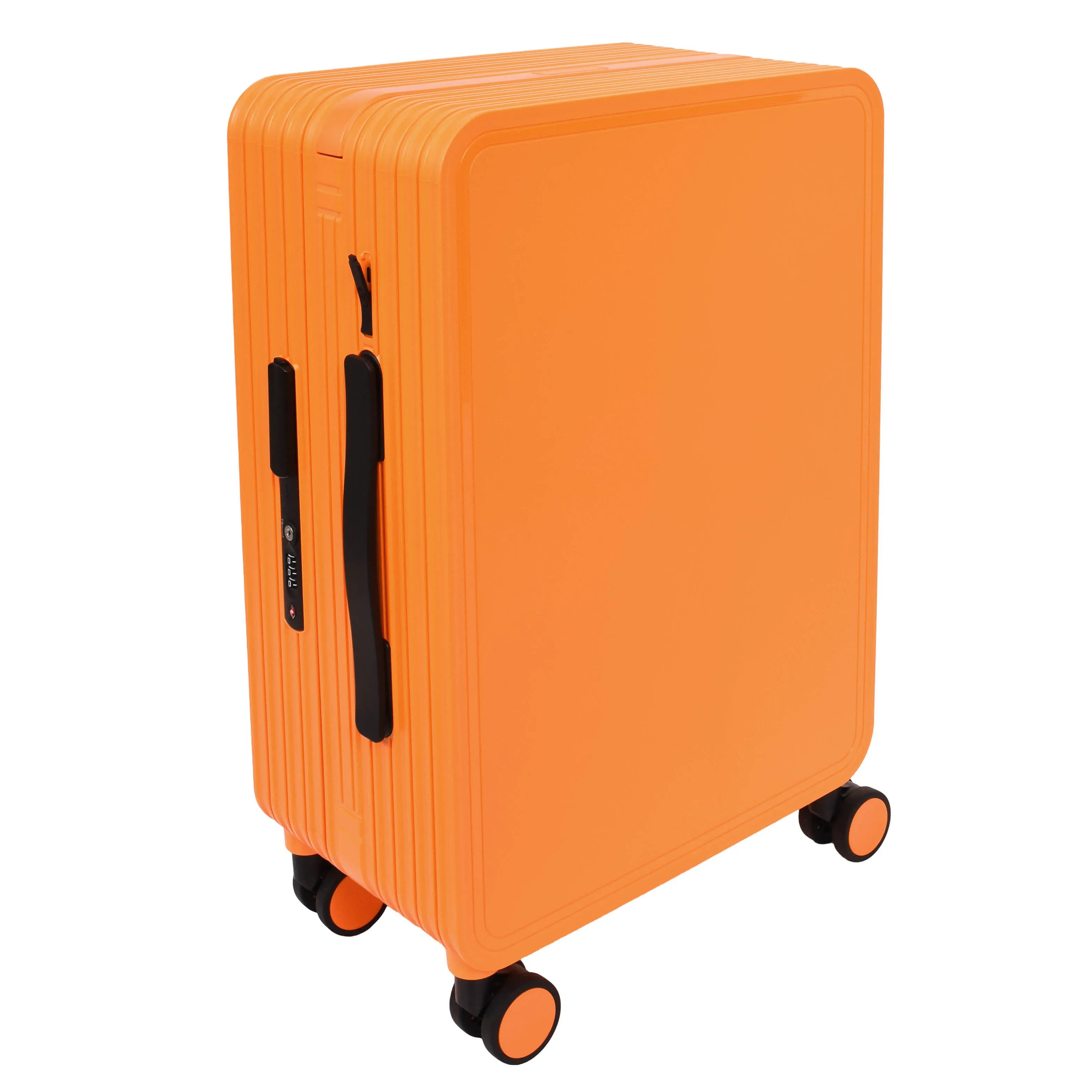 20" Cabin Size USB Port Suitcase Four Wheels Hard Shell Smart Luggage Expedition Orange