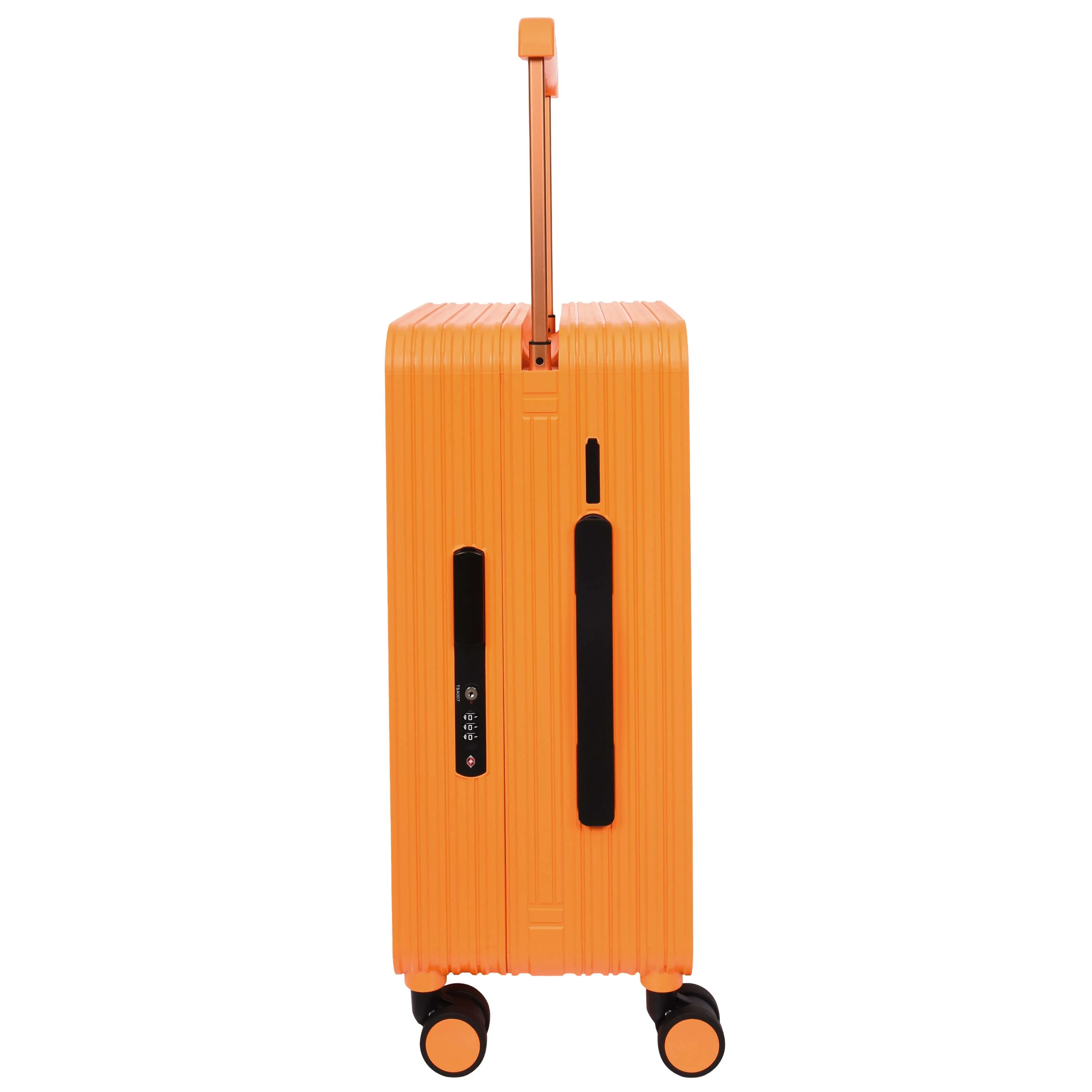 20" Cabin Size USB Port Suitcase Four Wheels Hard Shell Smart Luggage Expedition Orange