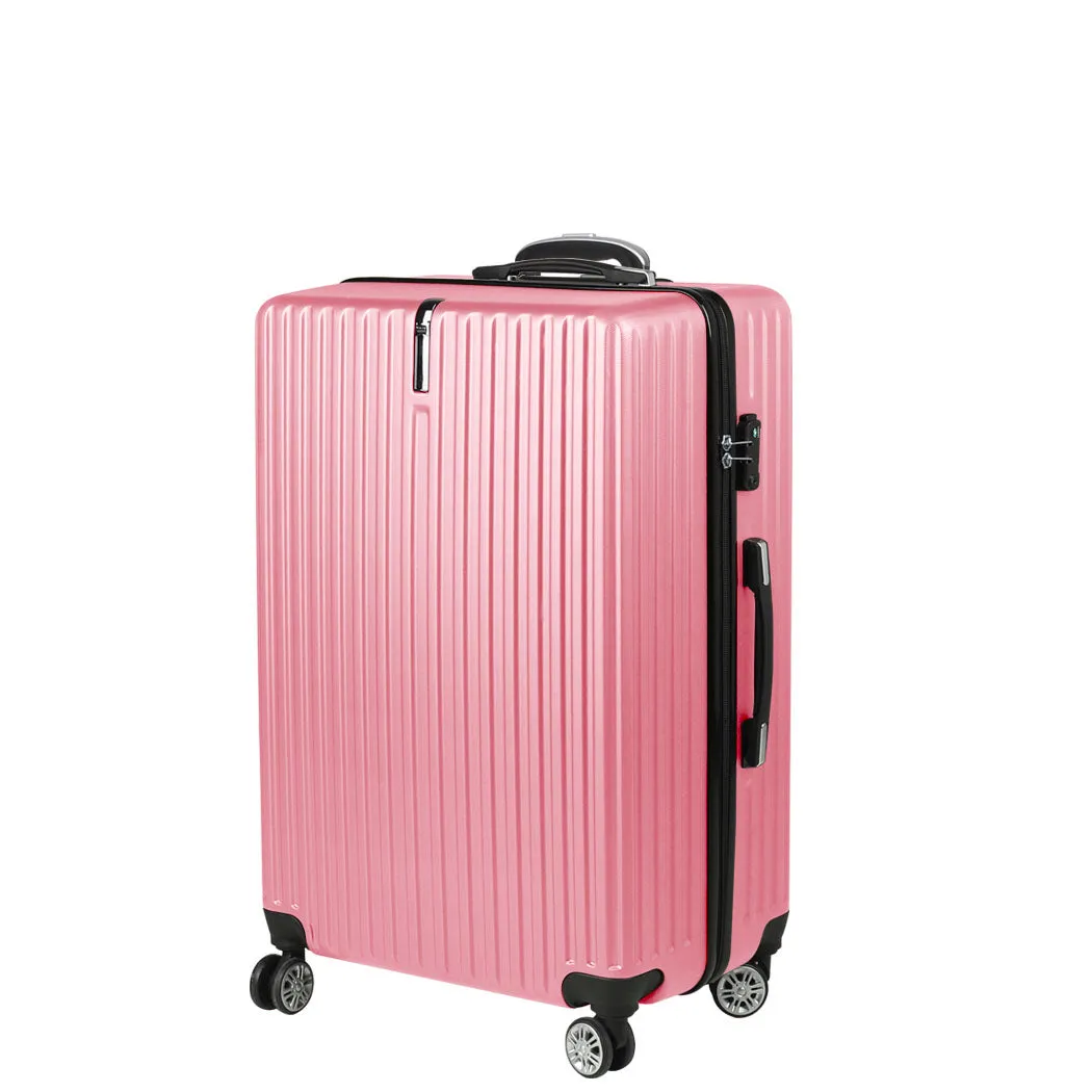 28" Luggage Suitcase Code Lock Hard Shell Travel Carry Bag Trolley - Rose Gold