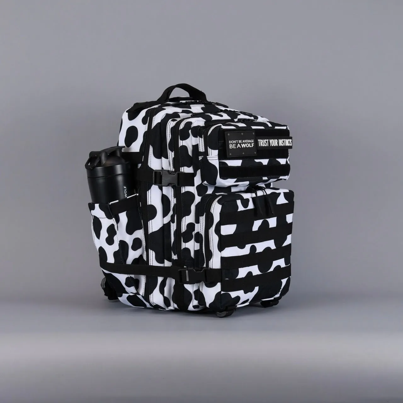 35L Backpack Black White Cow