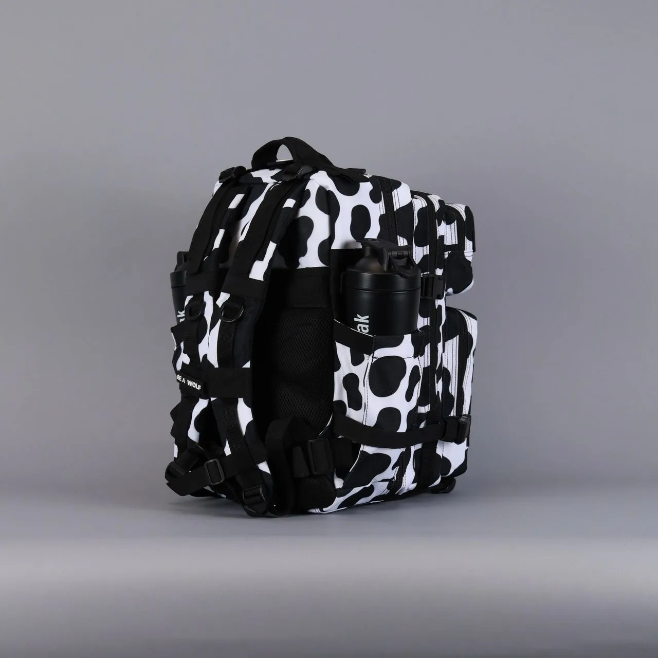 35L Backpack Black White Cow