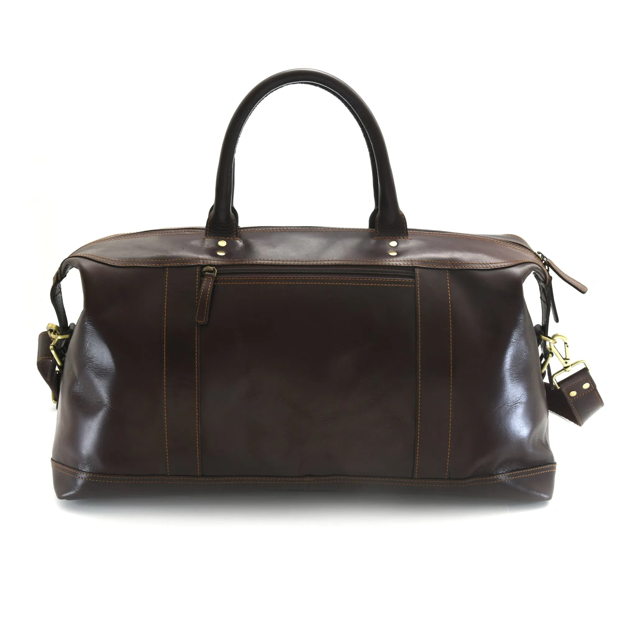 392100 Large Duffle Bag in Full Grain Dark Brown Leather | Style n Craft