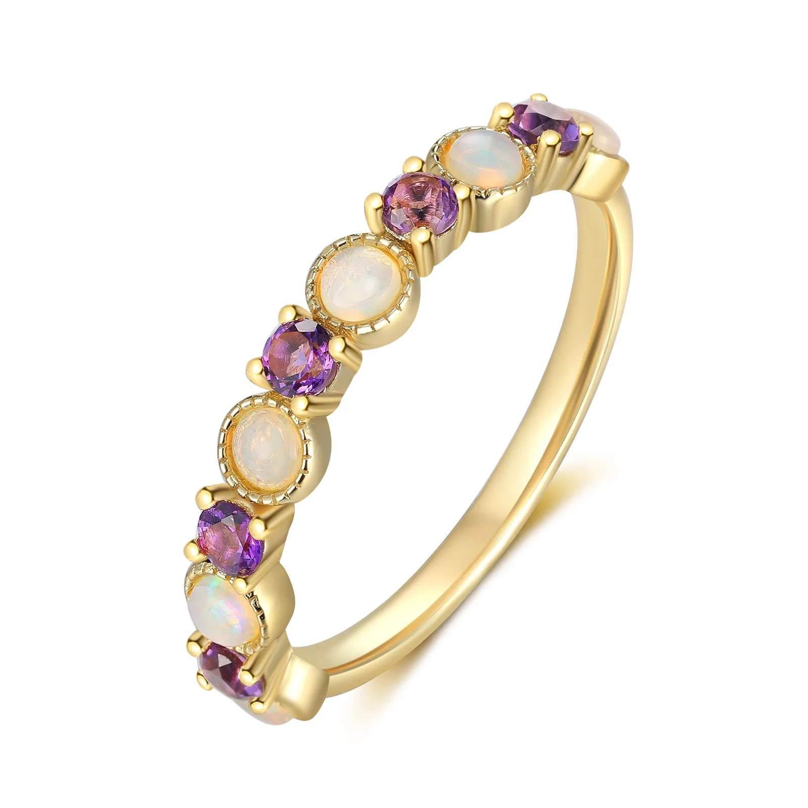 4FunGift® 18K Gold Natural Opal Ring