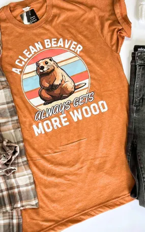 A Clean Beaver Pun Graphic T-shirt