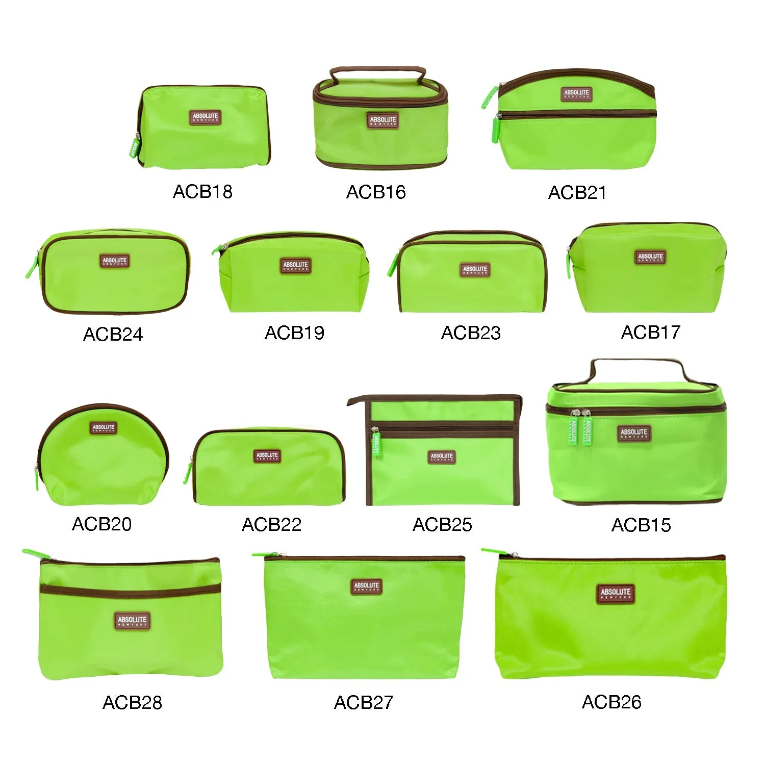 Absolute New York Green Microfiber Makeup Bag