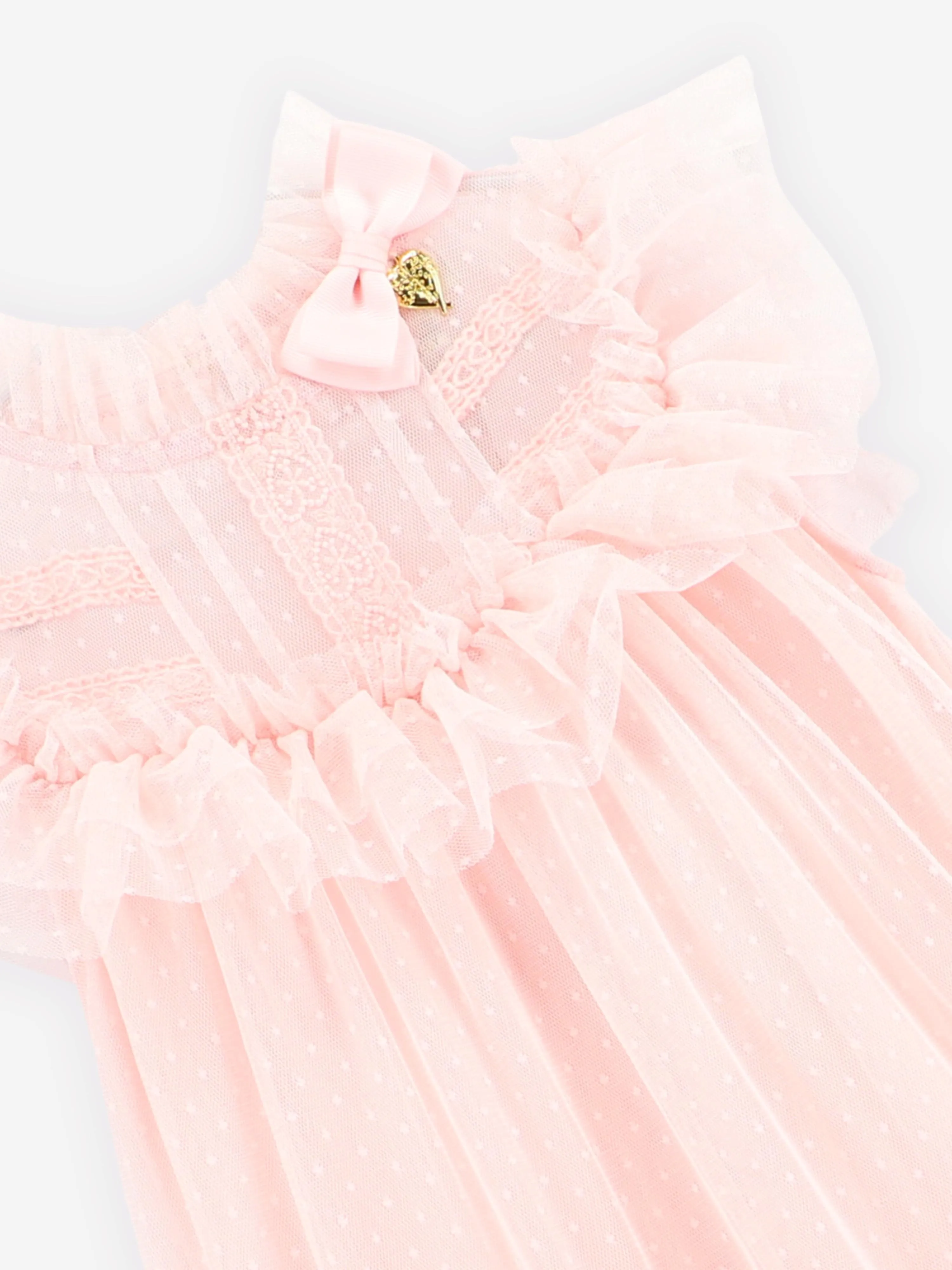 Angels Face Girls Andrea Spotted Tulle Dress in Pink