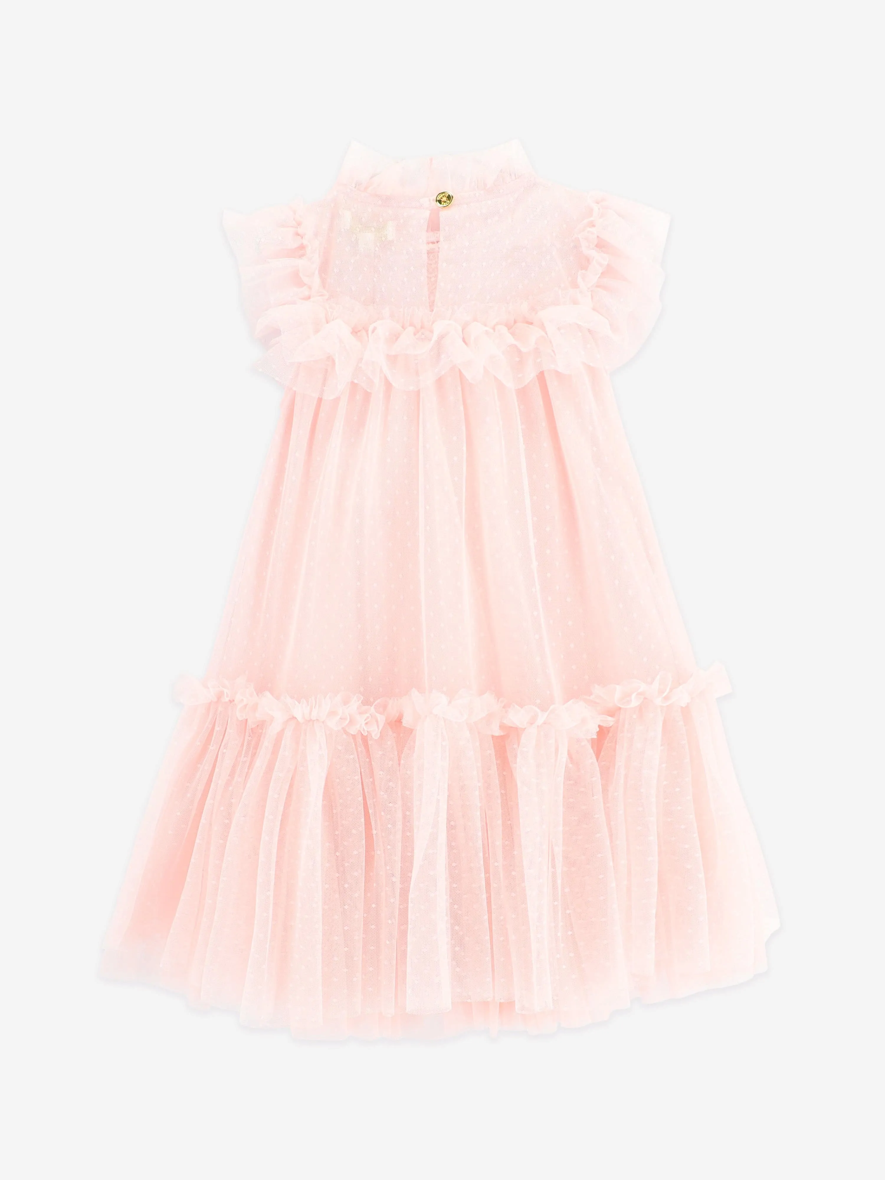 Angels Face Girls Andrea Spotted Tulle Dress in Pink