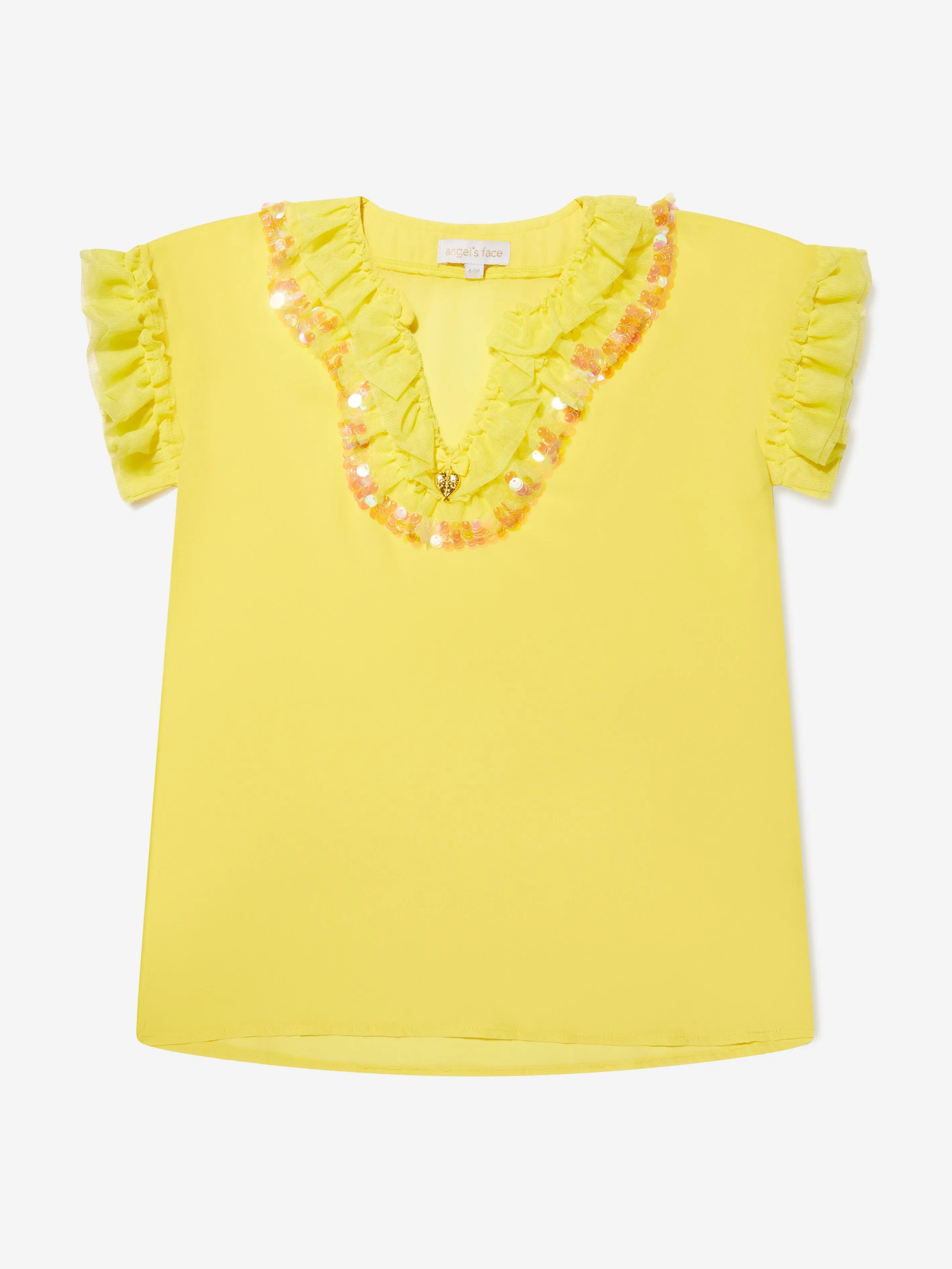 Angels Face Girls Irena Sequin Kaftan in Yellow