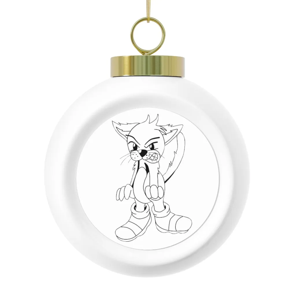 Angry Cat Christmas Ball Ornament