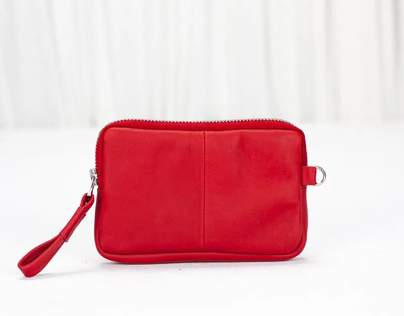 Antheia mini wallet - Red leather