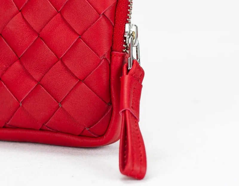 Antheia mini wallet - Red leather