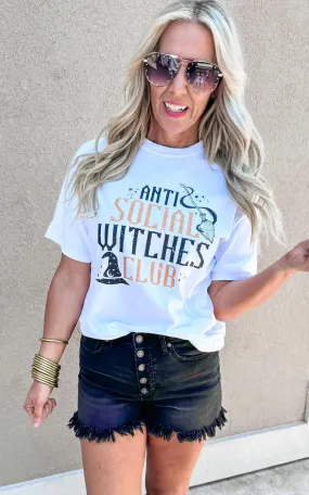 Anti Social Witches Club Garment Dyed Graphic T-shirt