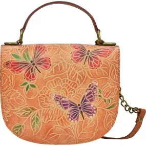 Anuschka Flap Crossbody Tooled Butterfly Multi Leather