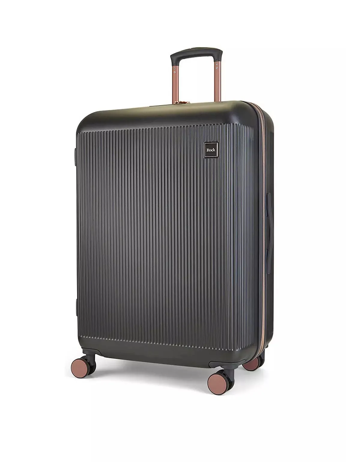 ARIA Set of 3 Suitcases - Charcoal with Rose Gold