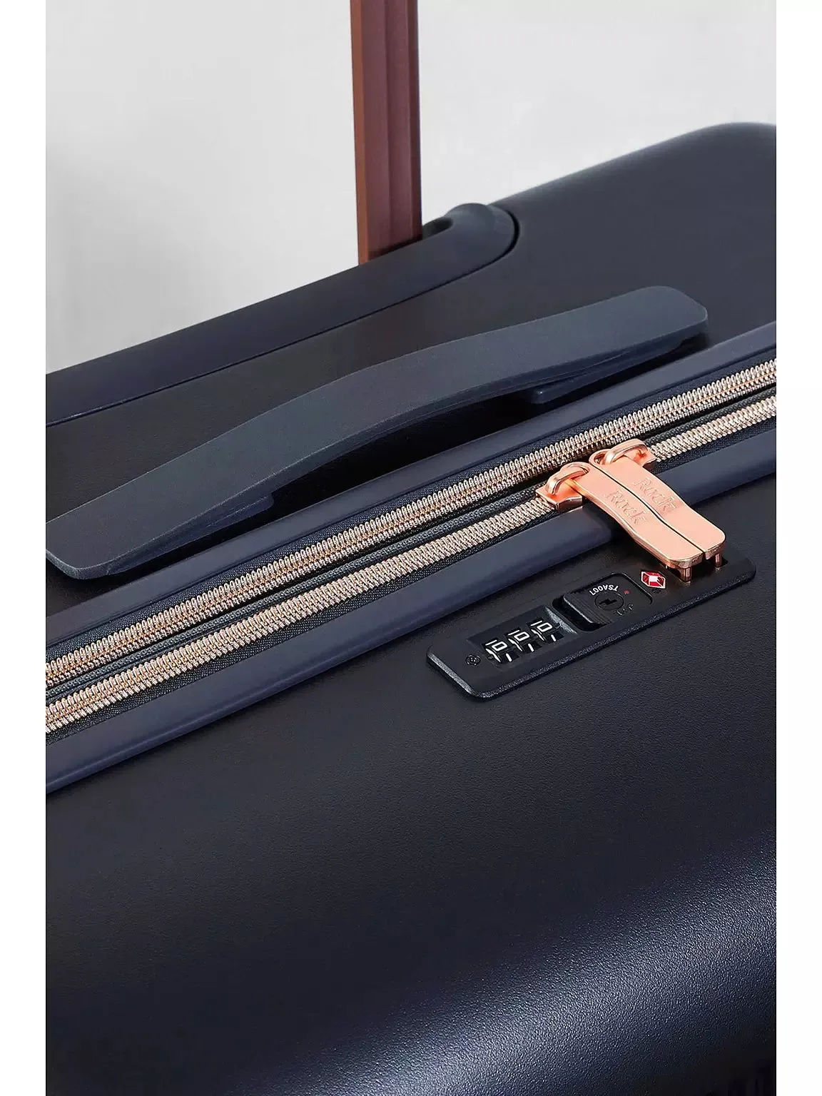 ARIA Set of 3 Suitcases - Charcoal with Rose Gold