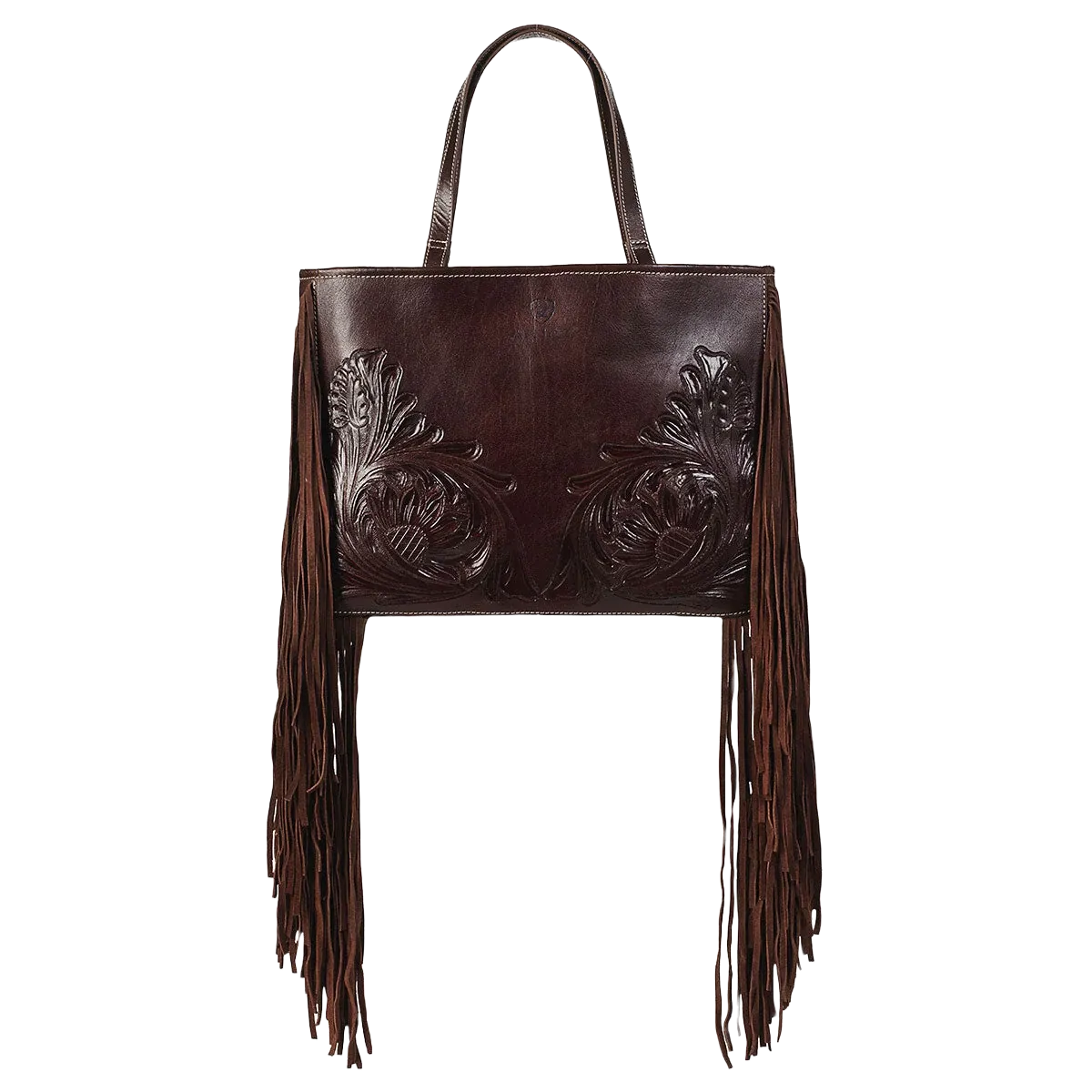 Ariat Ladies Victoria Tooled Leather Fringe Brown Tote Bag A770009302