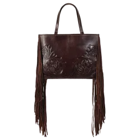 Ariat Ladies Victoria Tooled Leather Fringe Brown Tote Bag A770009302