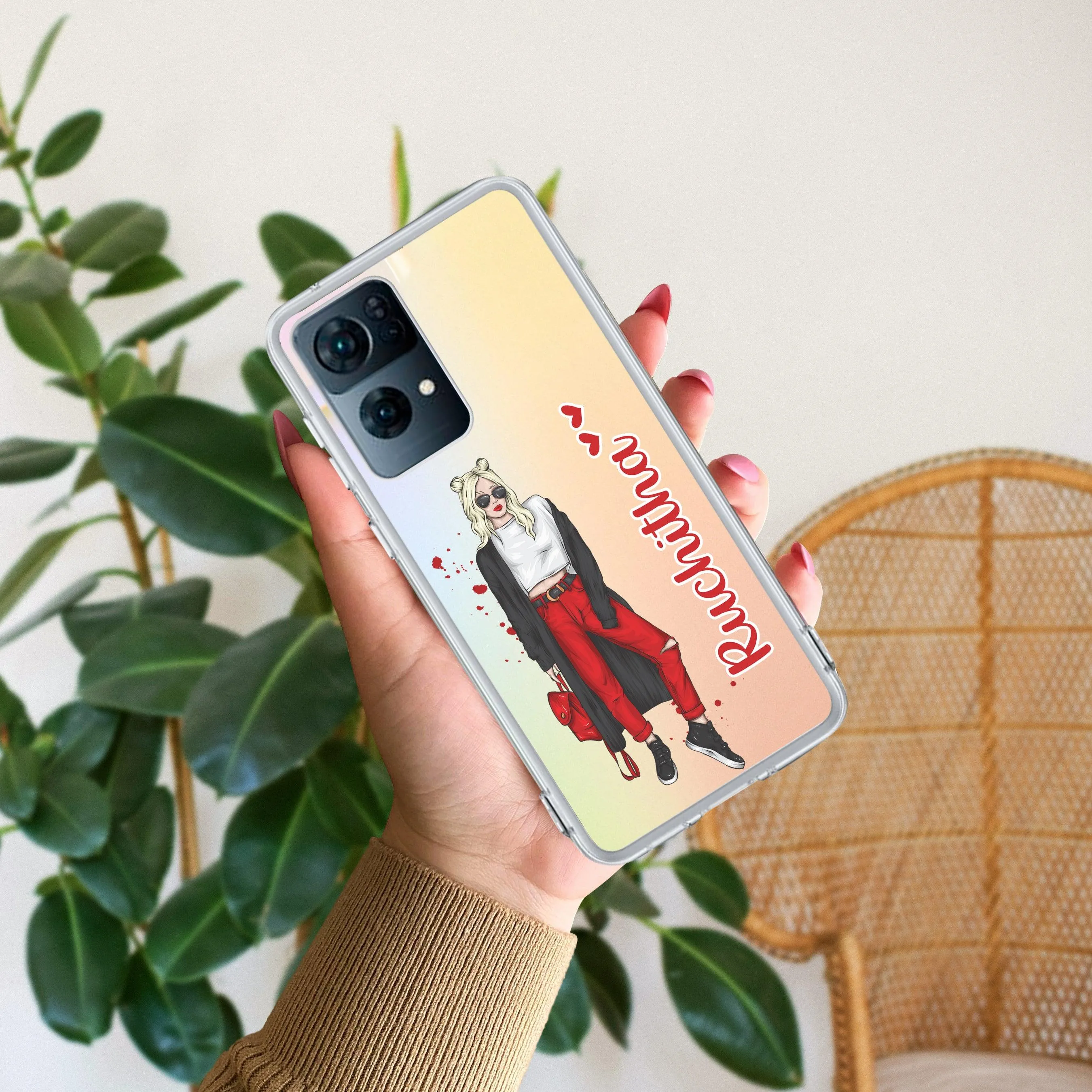 Attitude Girl Customize Transparent Silicon Case For Oppo