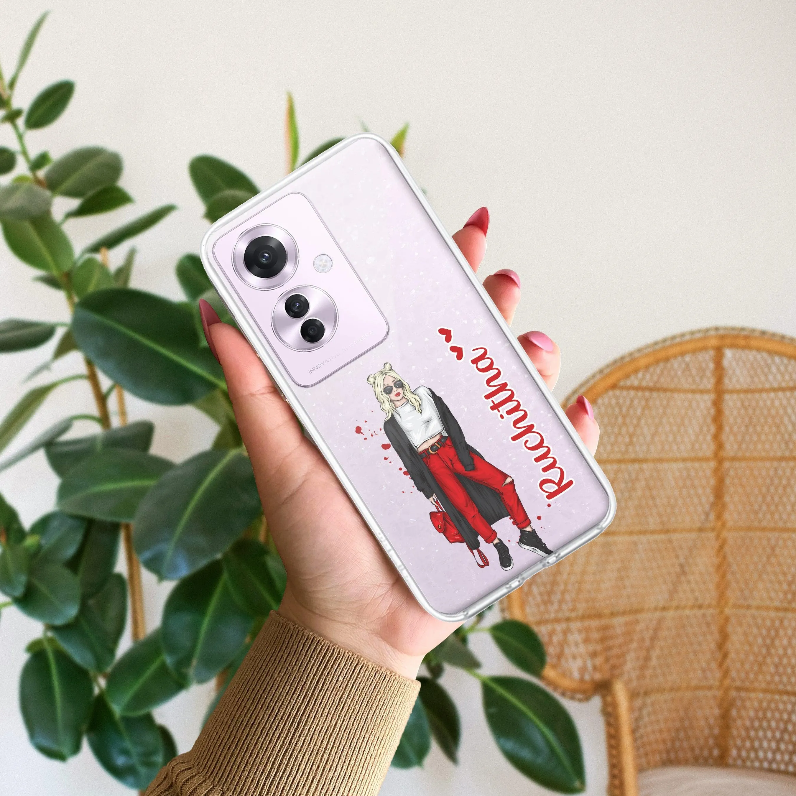 Attitude Girl Customize Transparent Silicon Case For Oppo