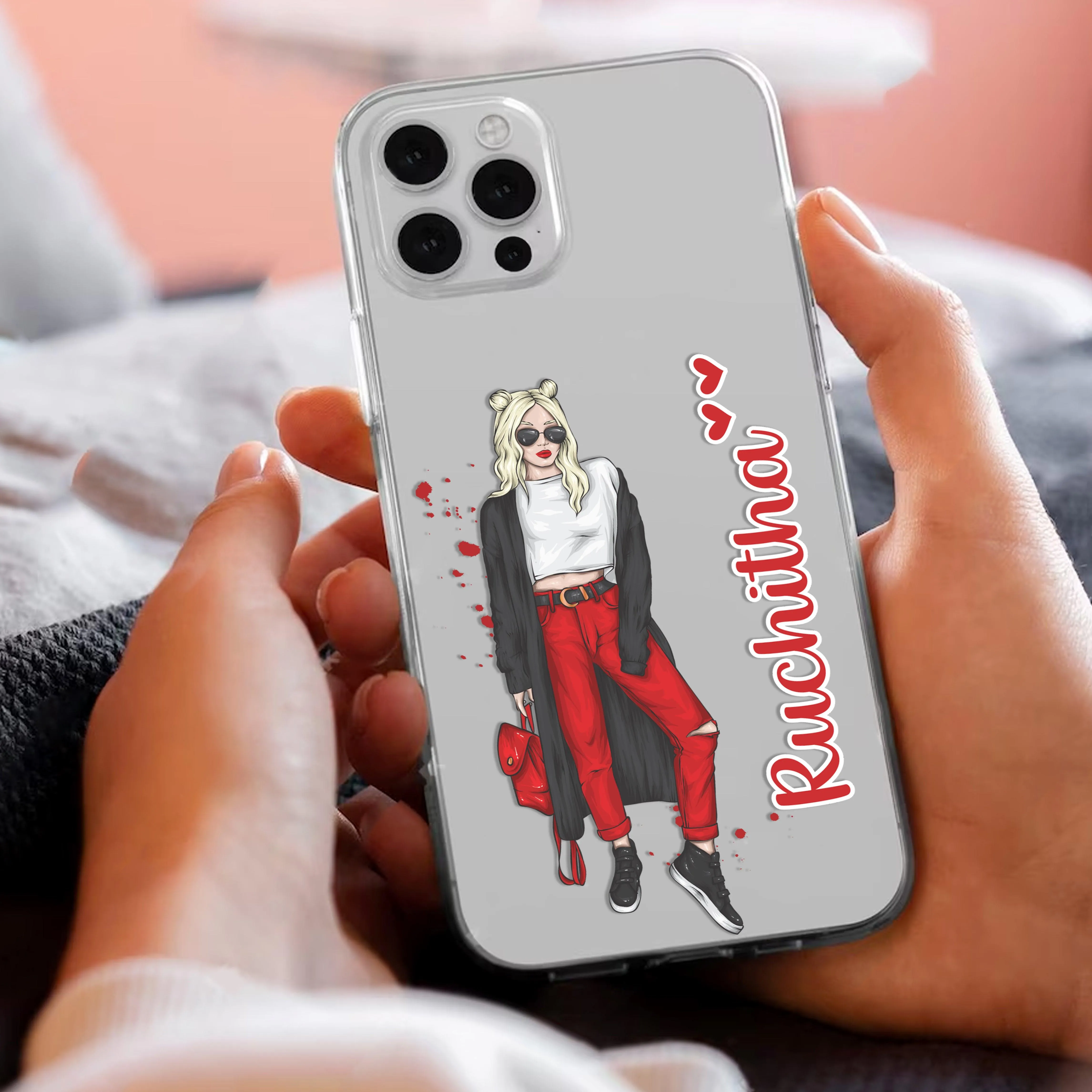 Attitude Girl Customize Transparent Silicon Case For Oppo