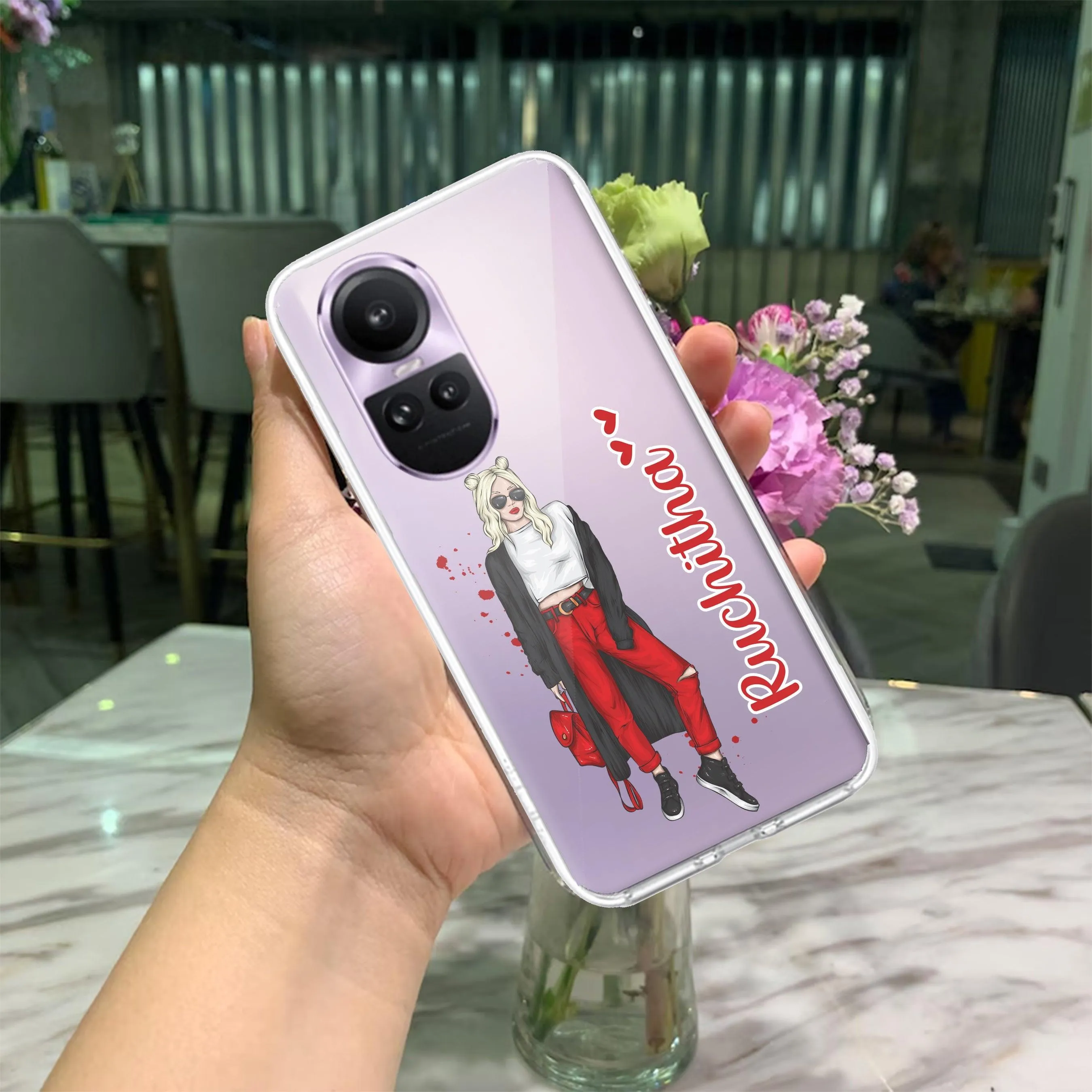 Attitude Girl Customize Transparent Silicon Case For Oppo