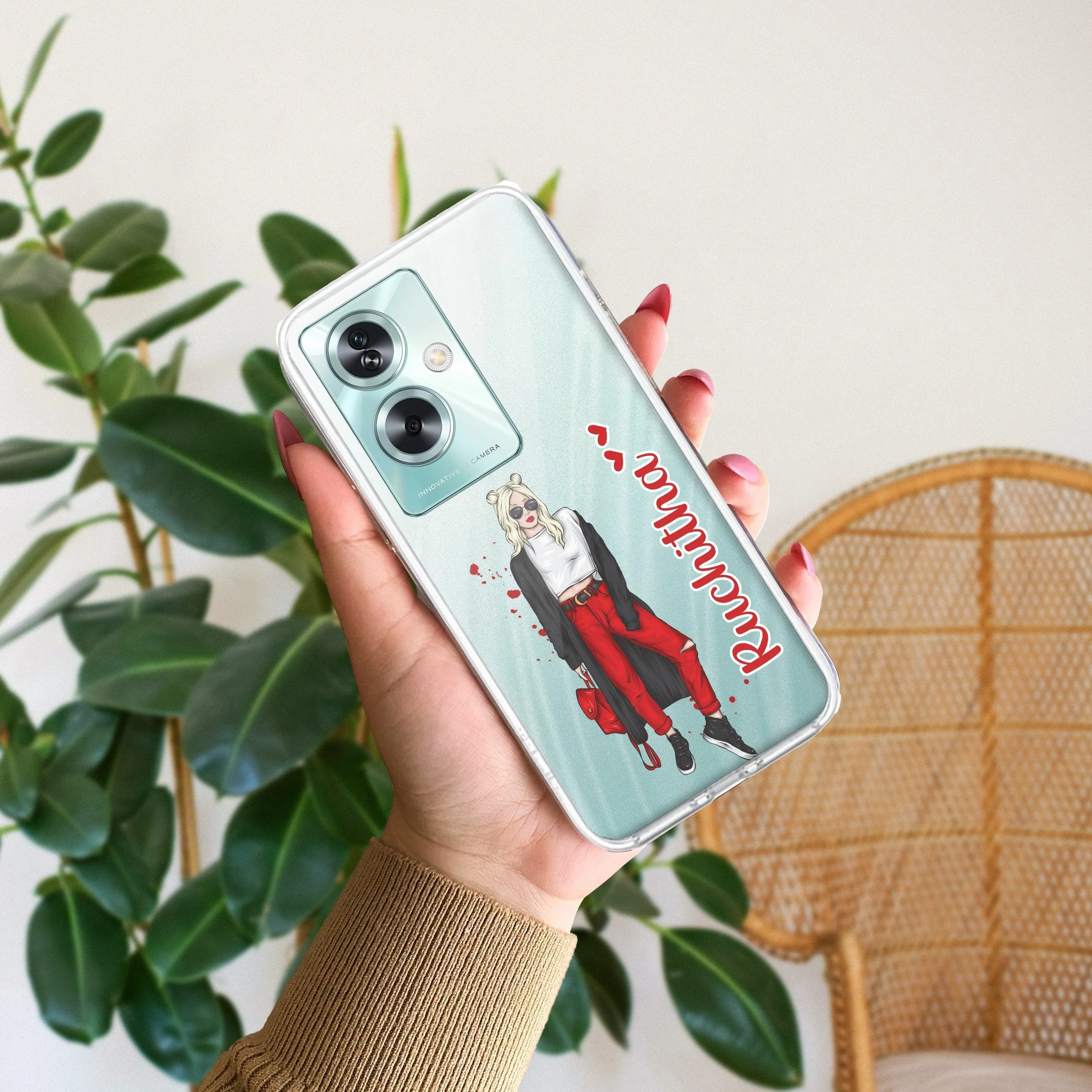 Attitude Girl Customize Transparent Silicon Case For Oppo