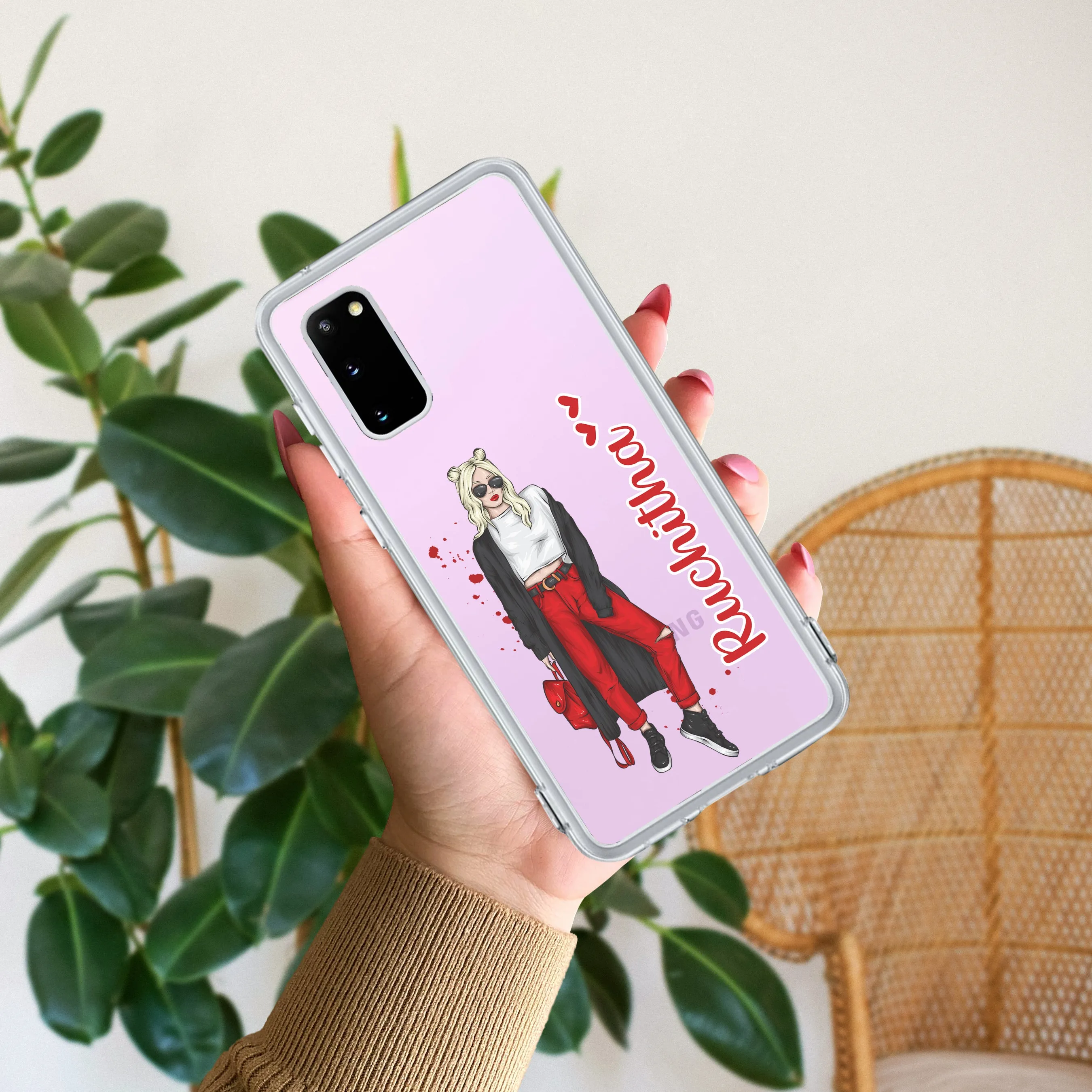 Attitude Girl Customize Transparent Silicon Case For Samsung