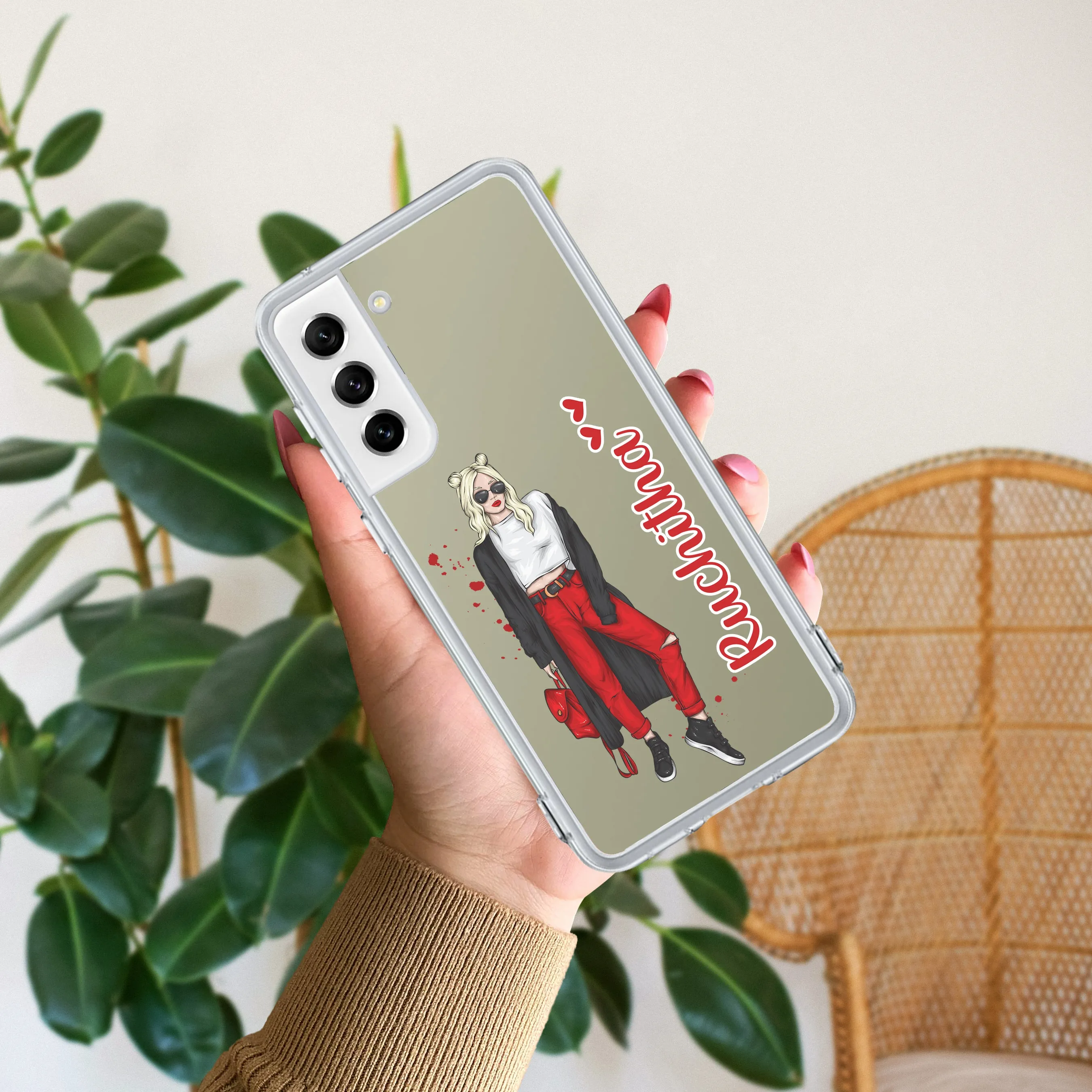 Attitude Girl Customize Transparent Silicon Case For Samsung