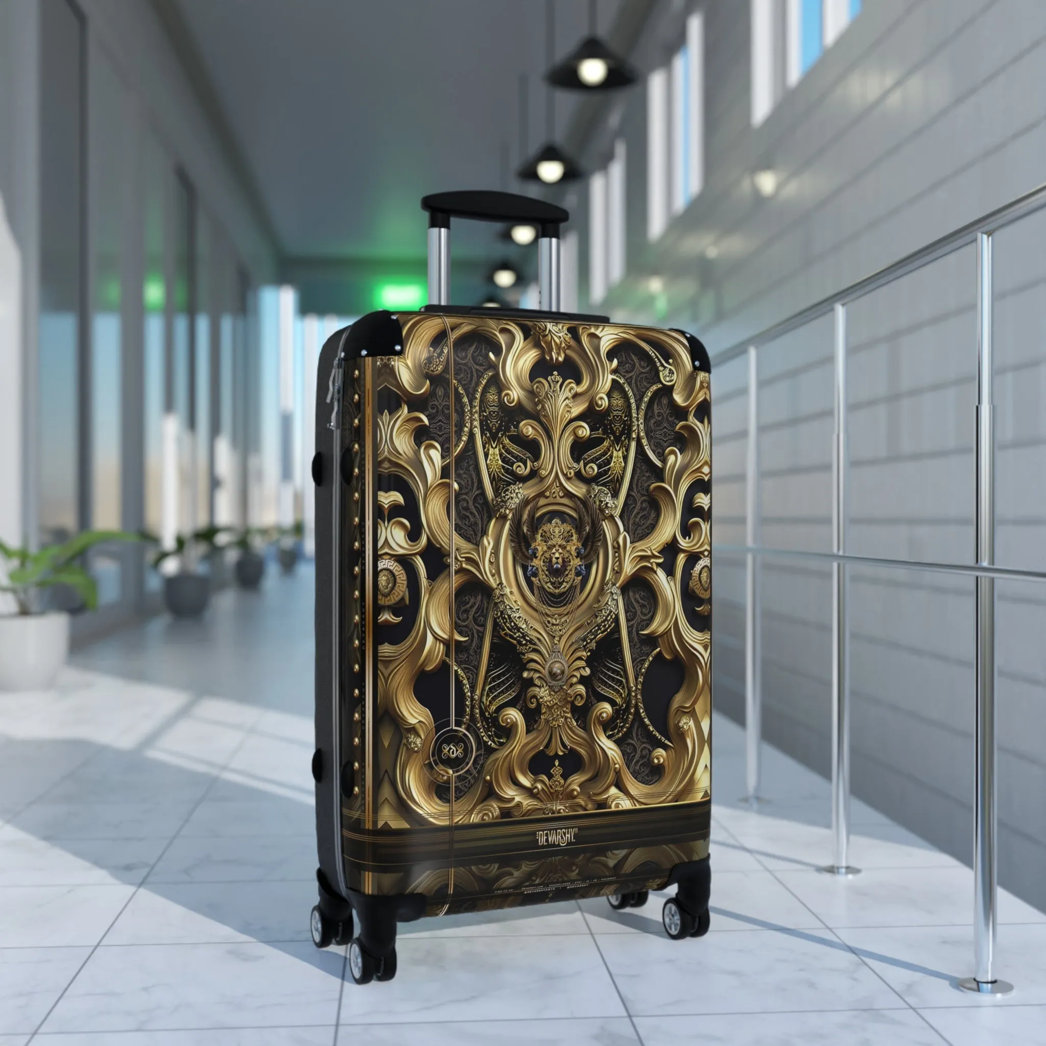 Baroque Kingdom Suitcase Carry-on Suitcase Travel Luggage Golden Decorative Suitcase in 3 Sizes  | RB0079