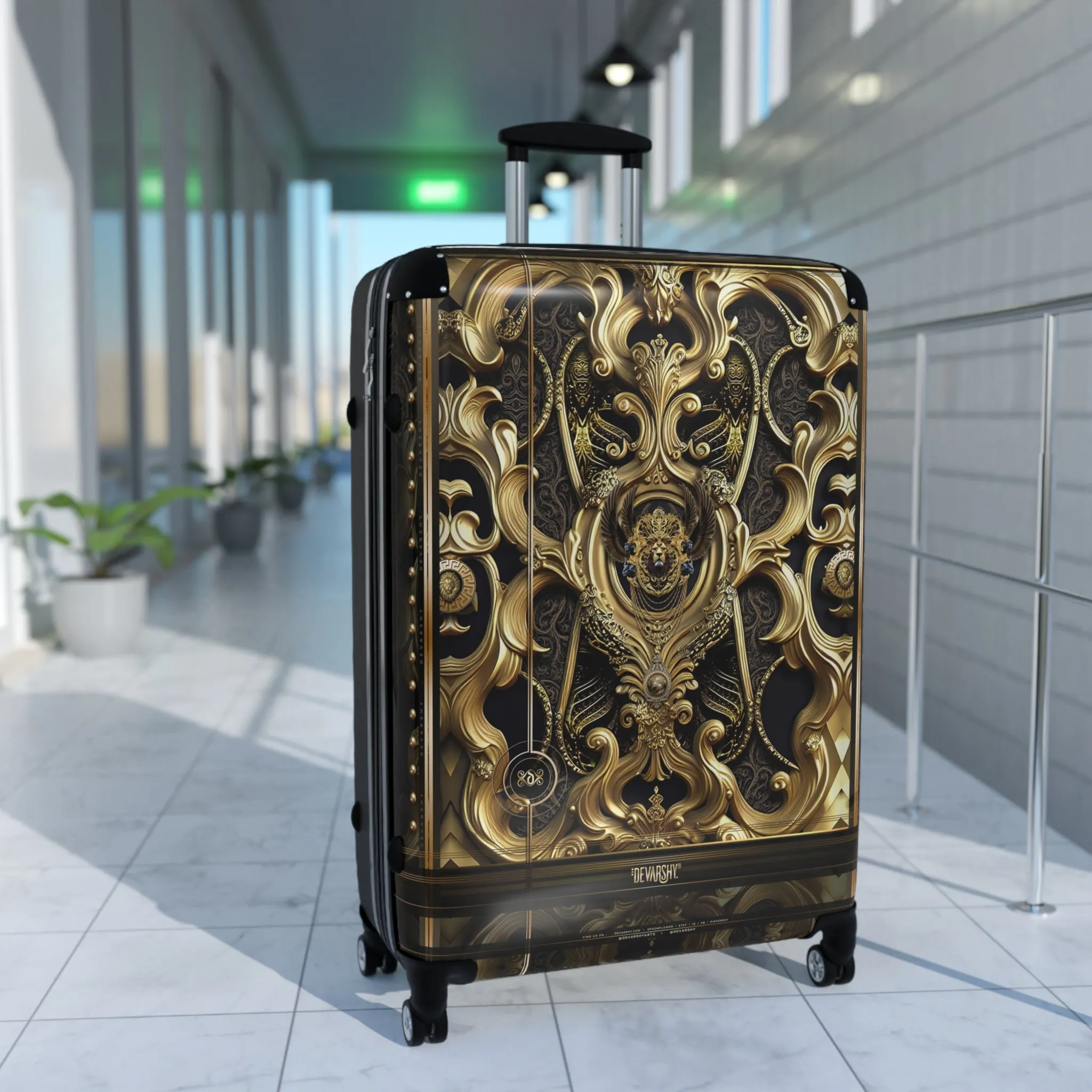 Baroque Kingdom Suitcase Carry-on Suitcase Travel Luggage Golden Decorative Suitcase in 3 Sizes  | RB0079