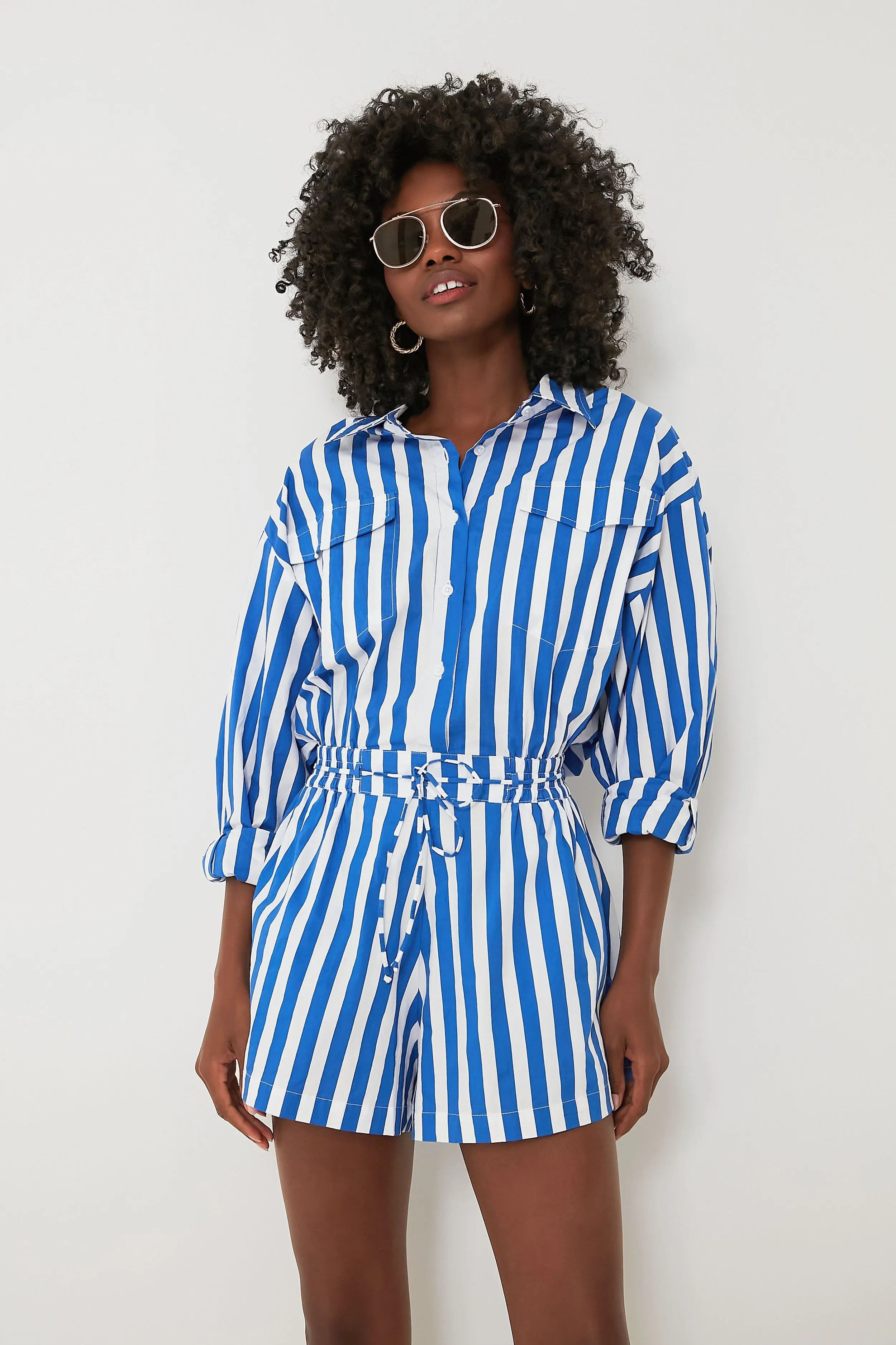 Bayou Stripe Cobalt Isole Playsuit