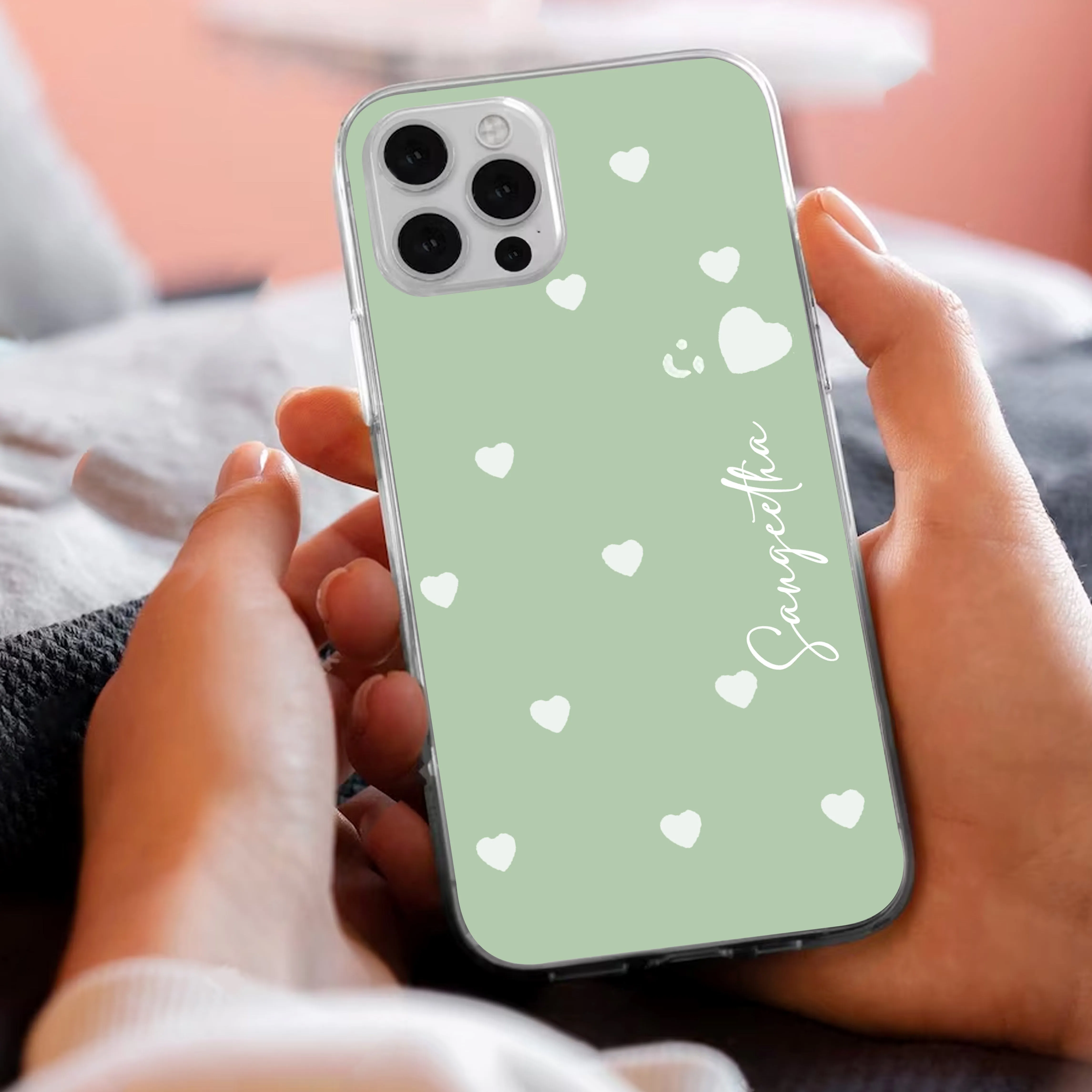 Be Loved Customize Transparent Silicon Case Mint Green For iQOO