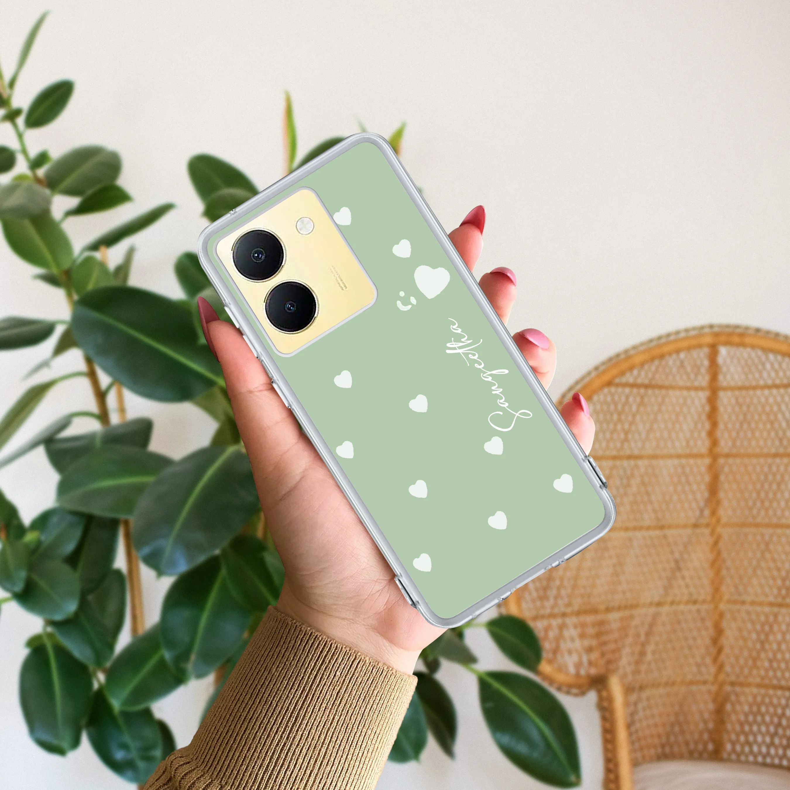 Be Loved Customize Transparent Silicon Case Mint Green For Vivo