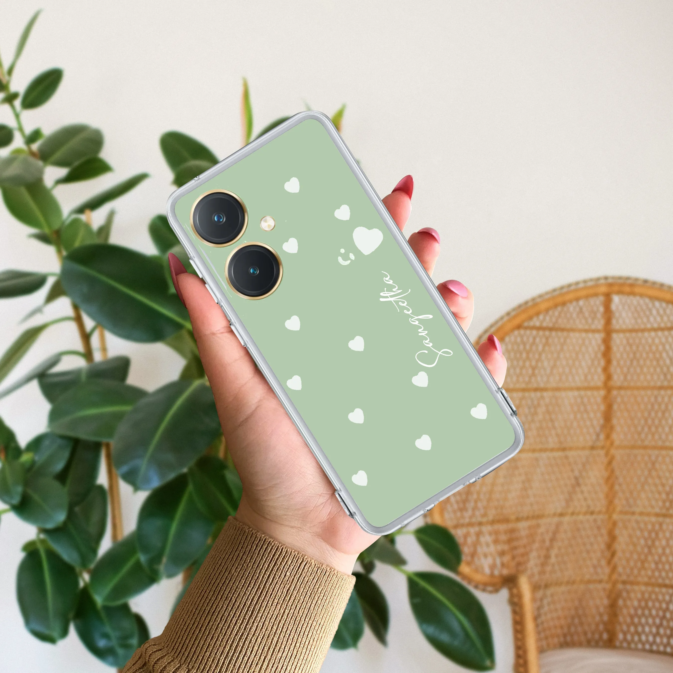 Be Loved Customize Transparent Silicon Case Mint Green For Vivo