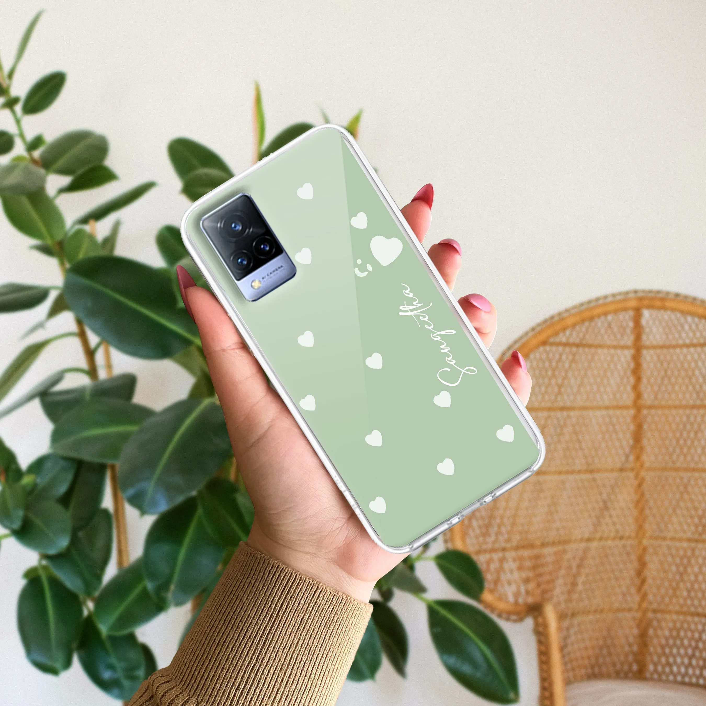 Be Loved Customize Transparent Silicon Case Mint Green For Vivo