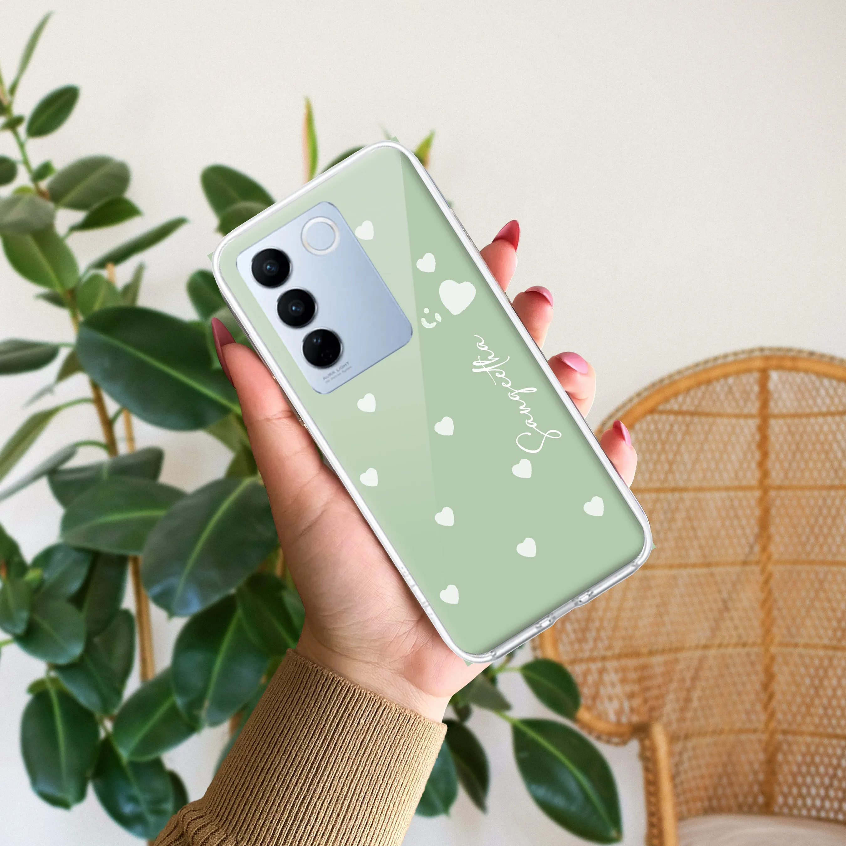 Be Loved Customize Transparent Silicon Case Mint Green For Vivo