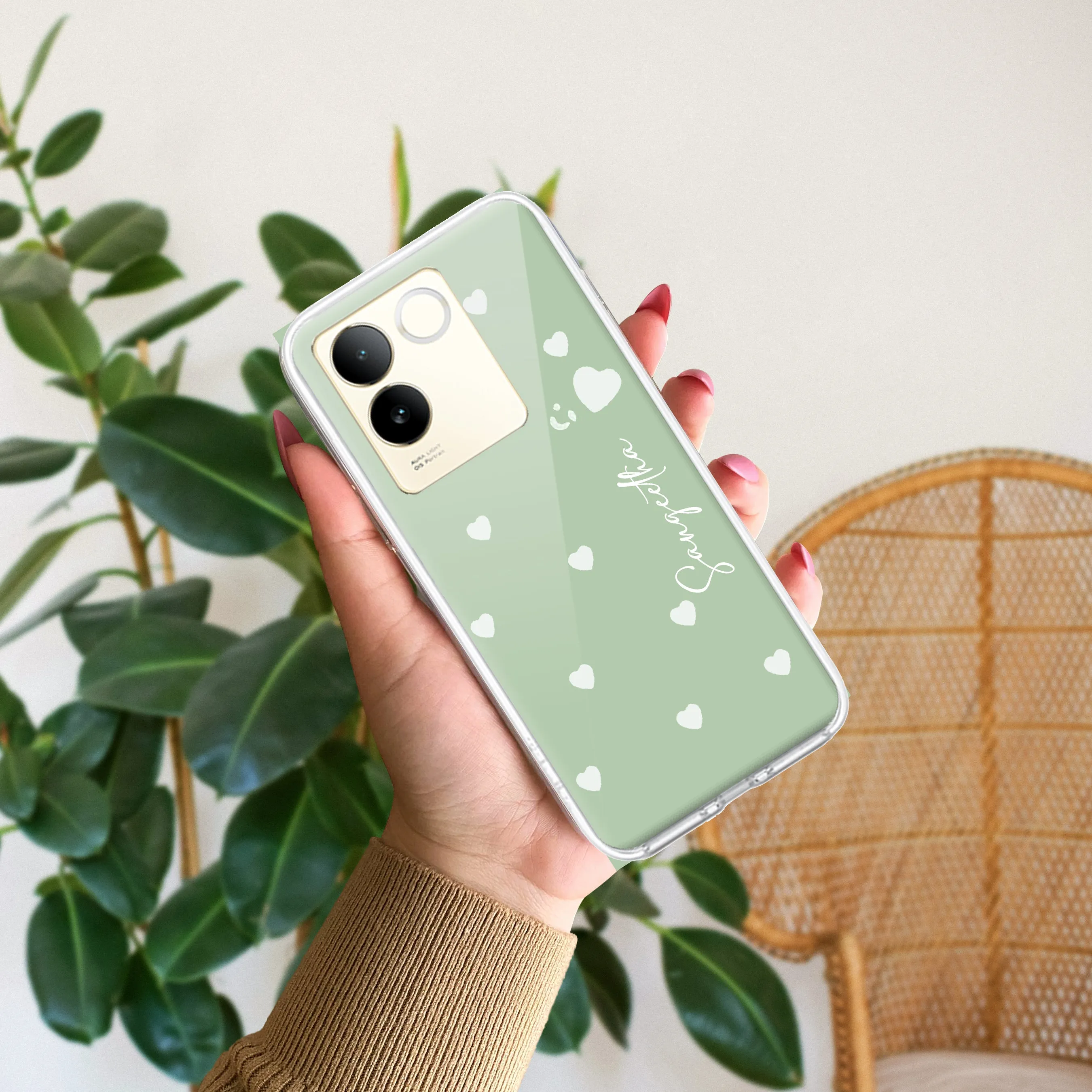 Be Loved Customize Transparent Silicon Case Mint Green For Vivo