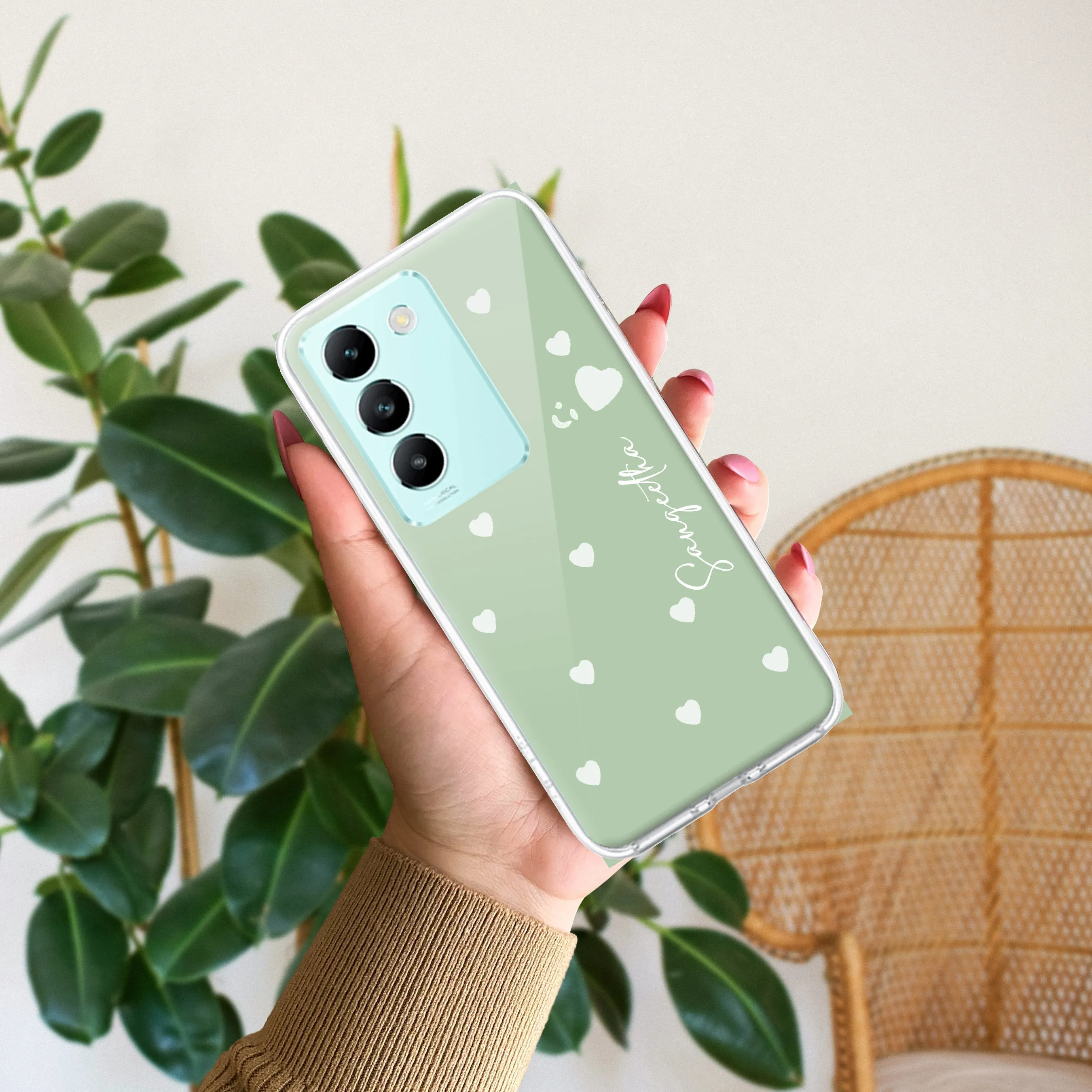 Be Loved Customize Transparent Silicon Case Mint Green For Vivo