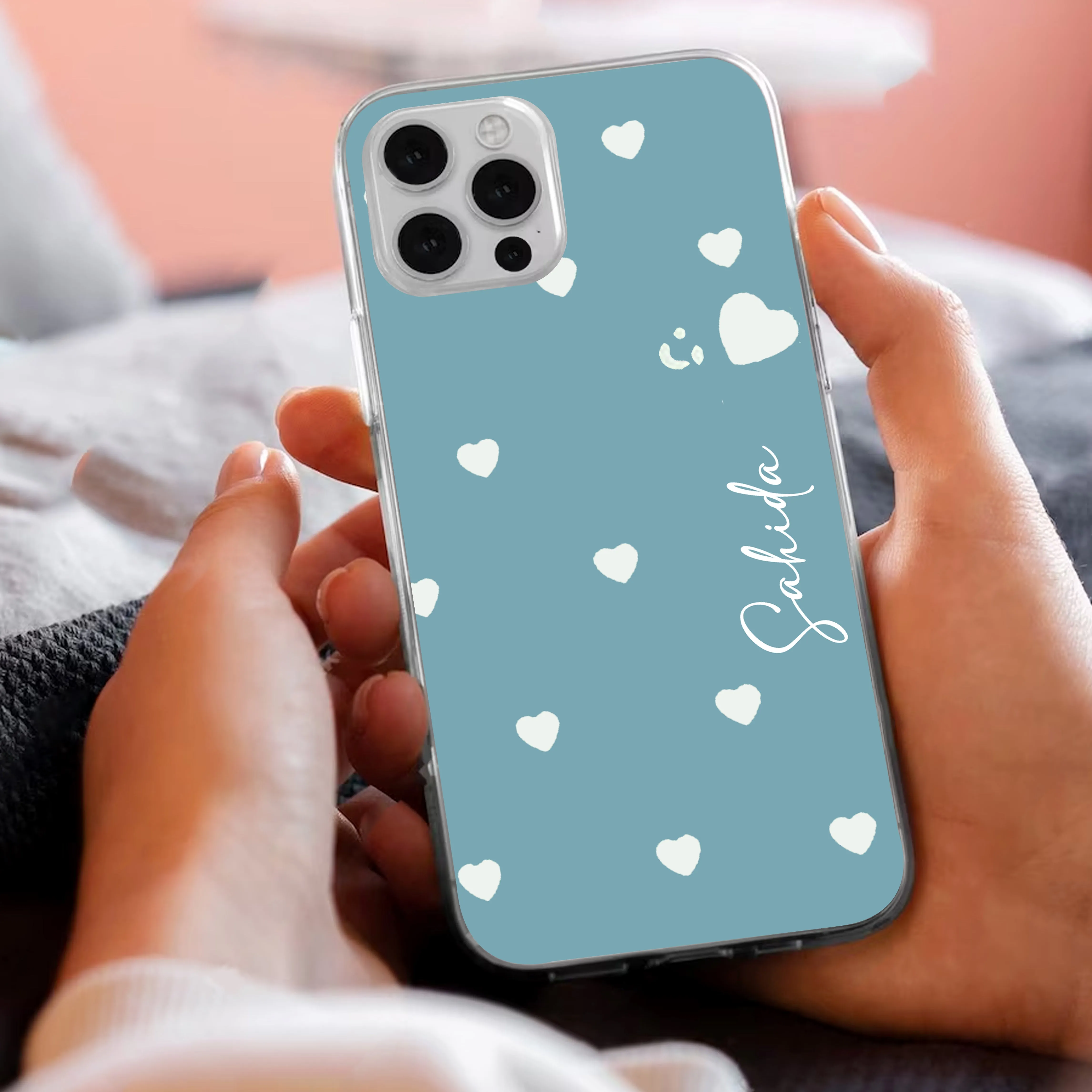 Be Loved Customize Transparent Silicon Case Sky Blue For iQOO