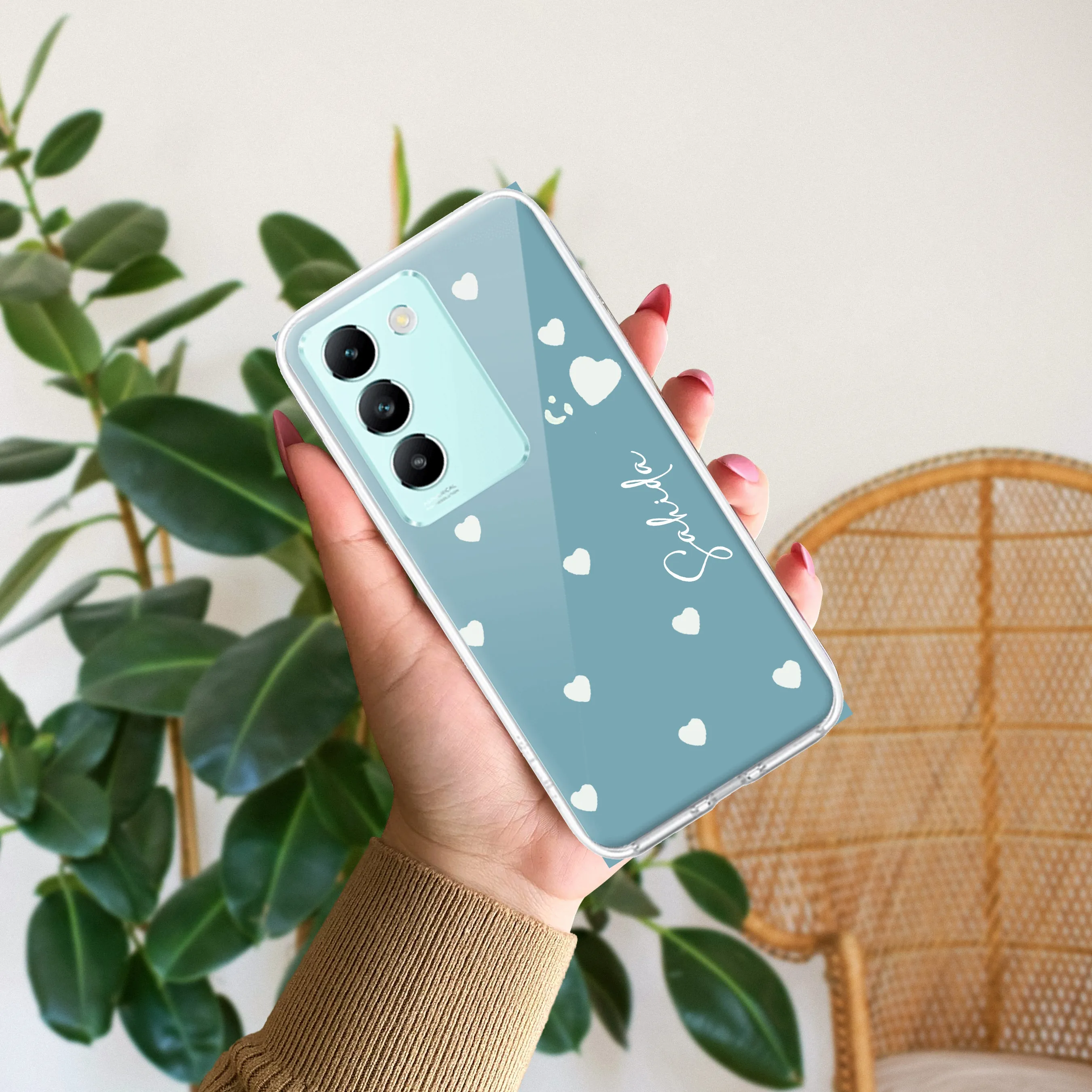 Be Loved Customize Transparent Silicon Case Sky Blue For Vivo