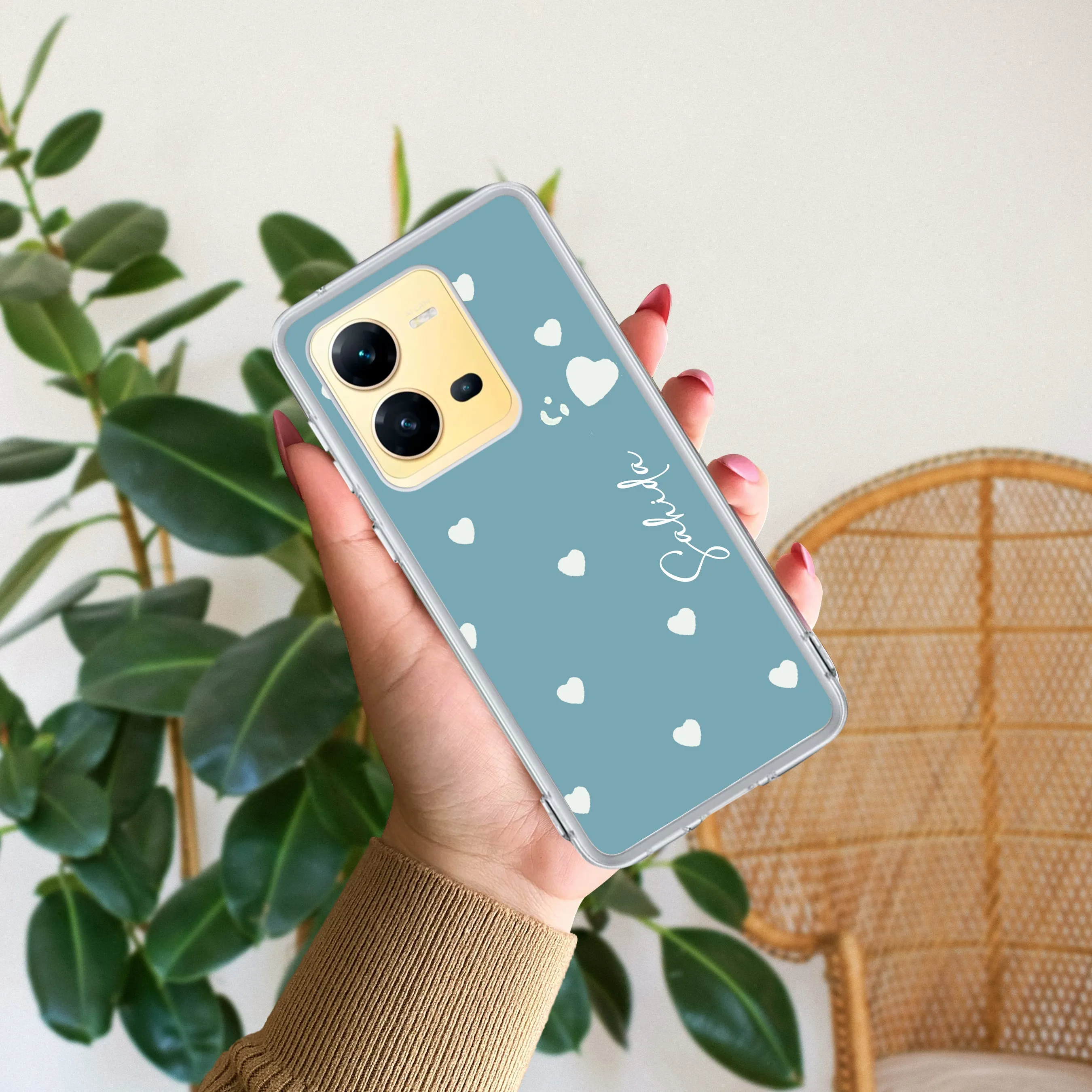 Be Loved Customize Transparent Silicon Case Sky Blue For Vivo