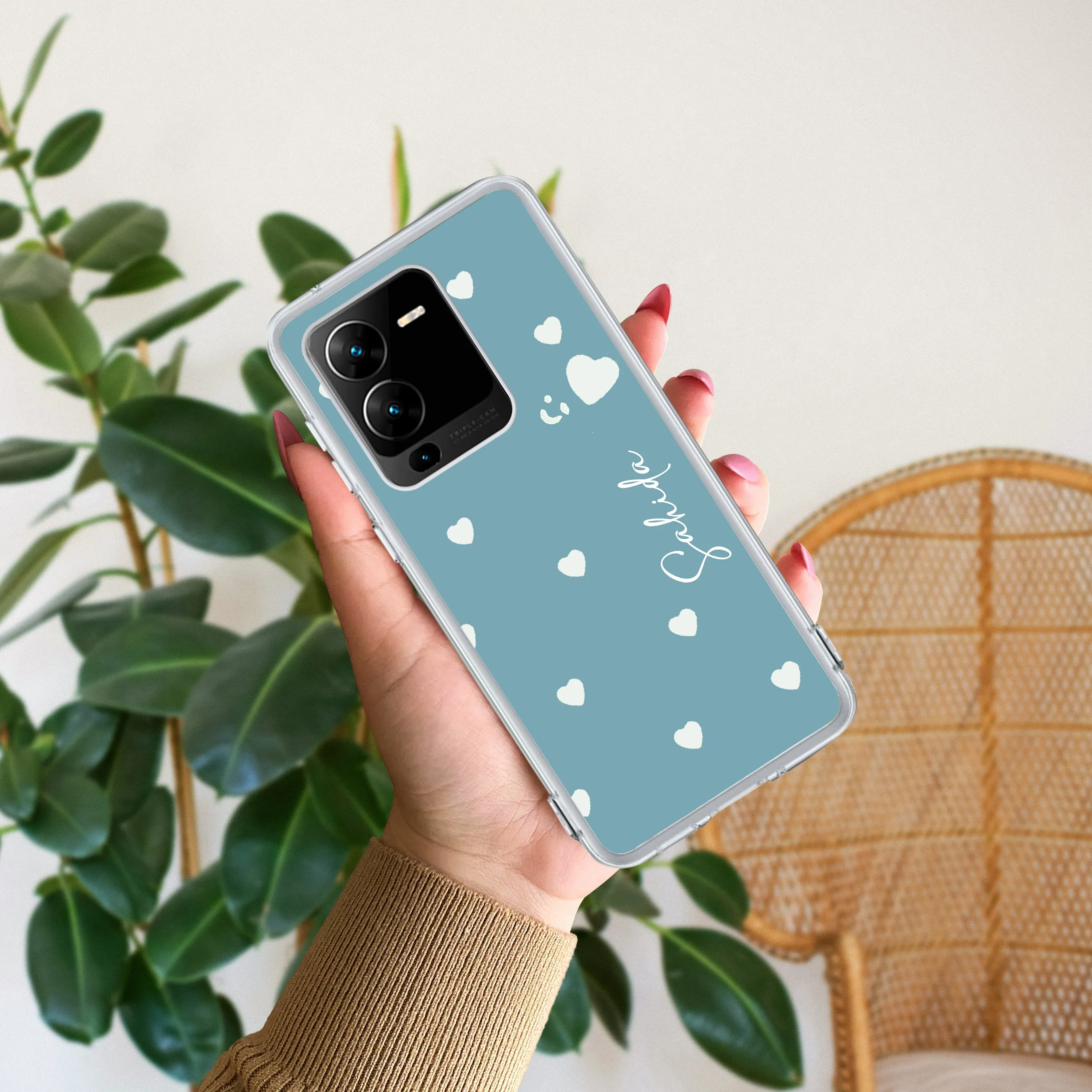 Be Loved Customize Transparent Silicon Case Sky Blue For Vivo