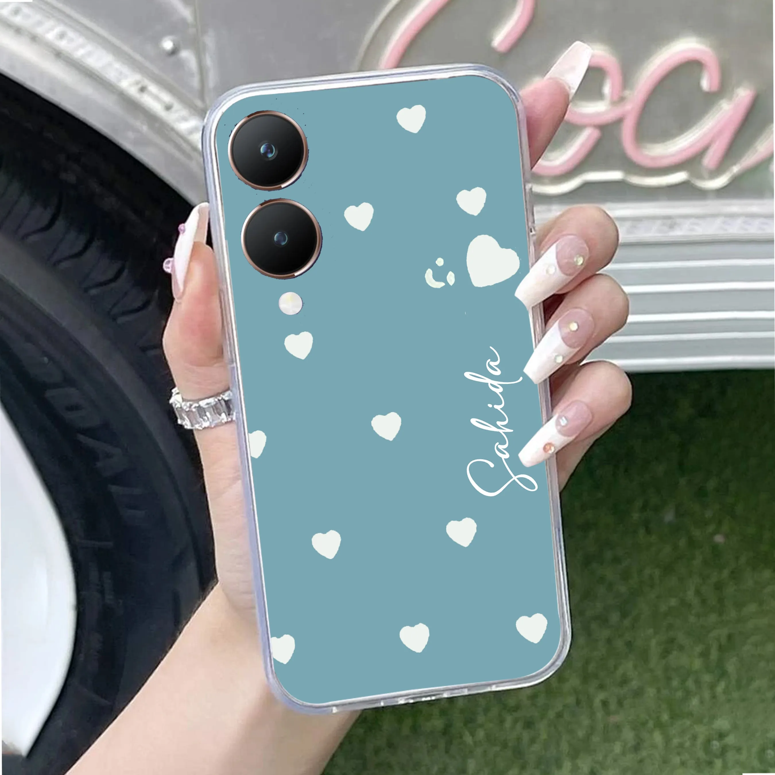 Be Loved Customize Transparent Silicon Case Sky Blue For Vivo