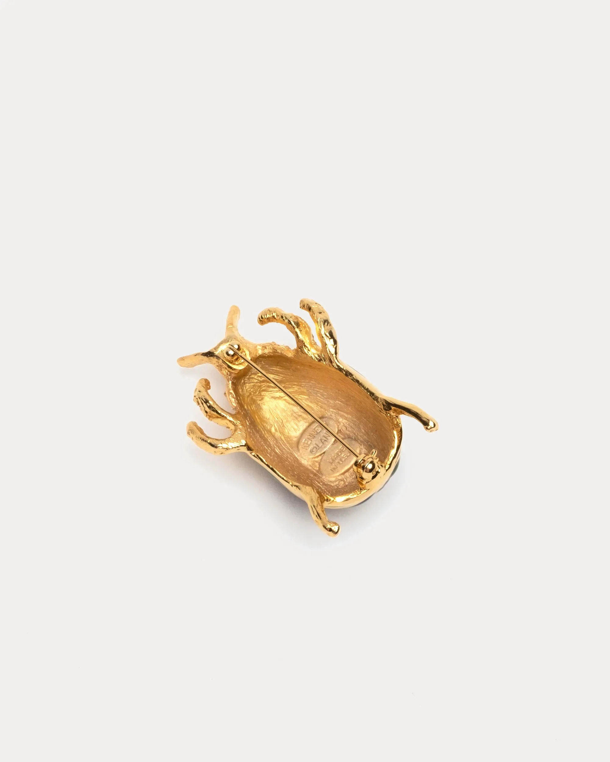 Beetle Pin Gold Green