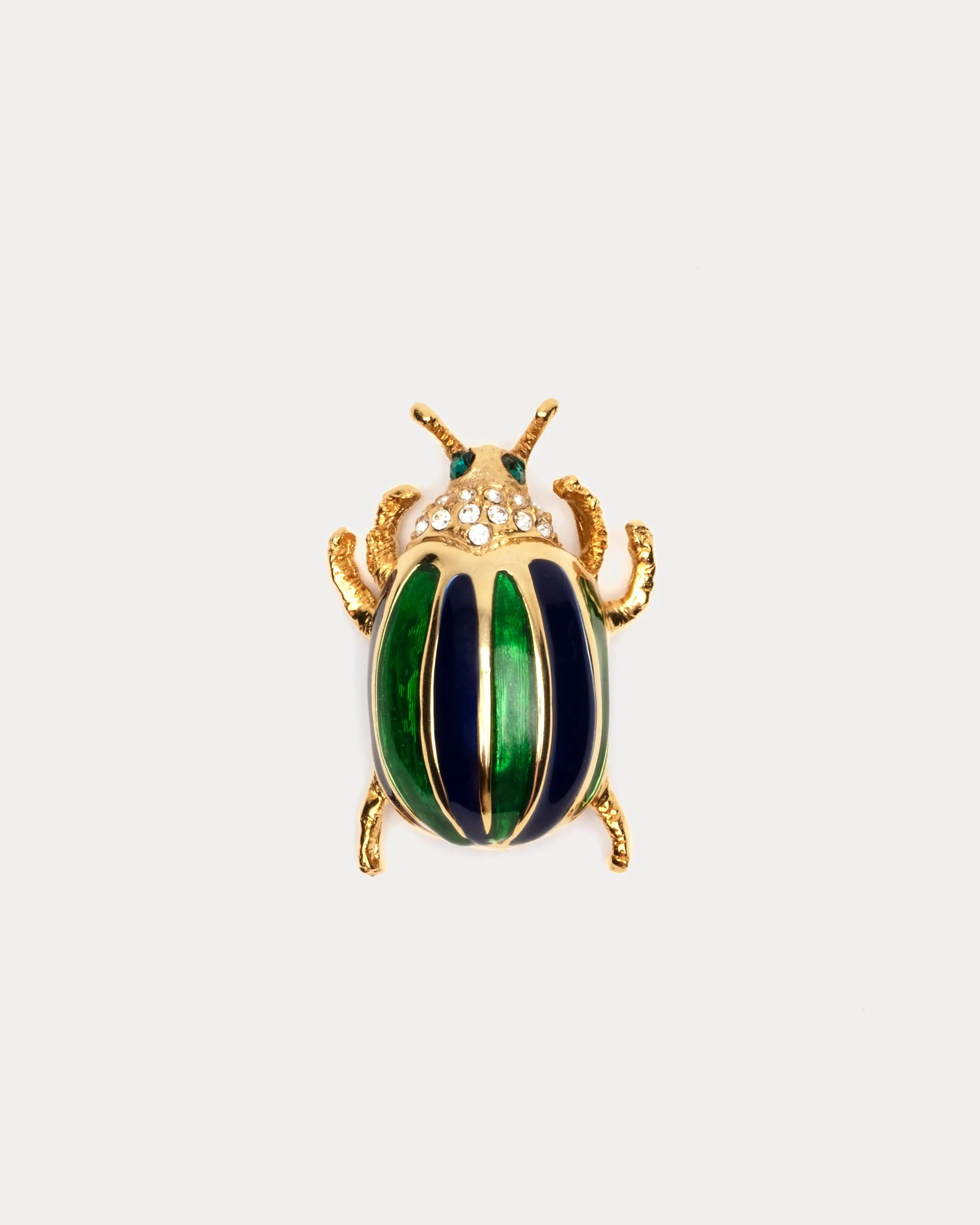 Beetle Pin Gold Green