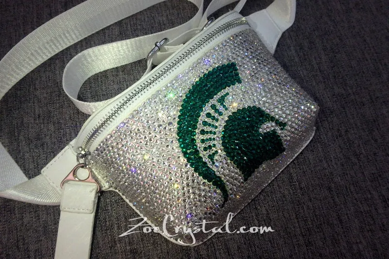 BELT BAG in Swarovski Rhinestones BLING with Your Favorite Nba Nfl  Mlb Logo : Fanny Pack, Waist Bag, Hip Bag, Travel Pouch, Hands Free Bag