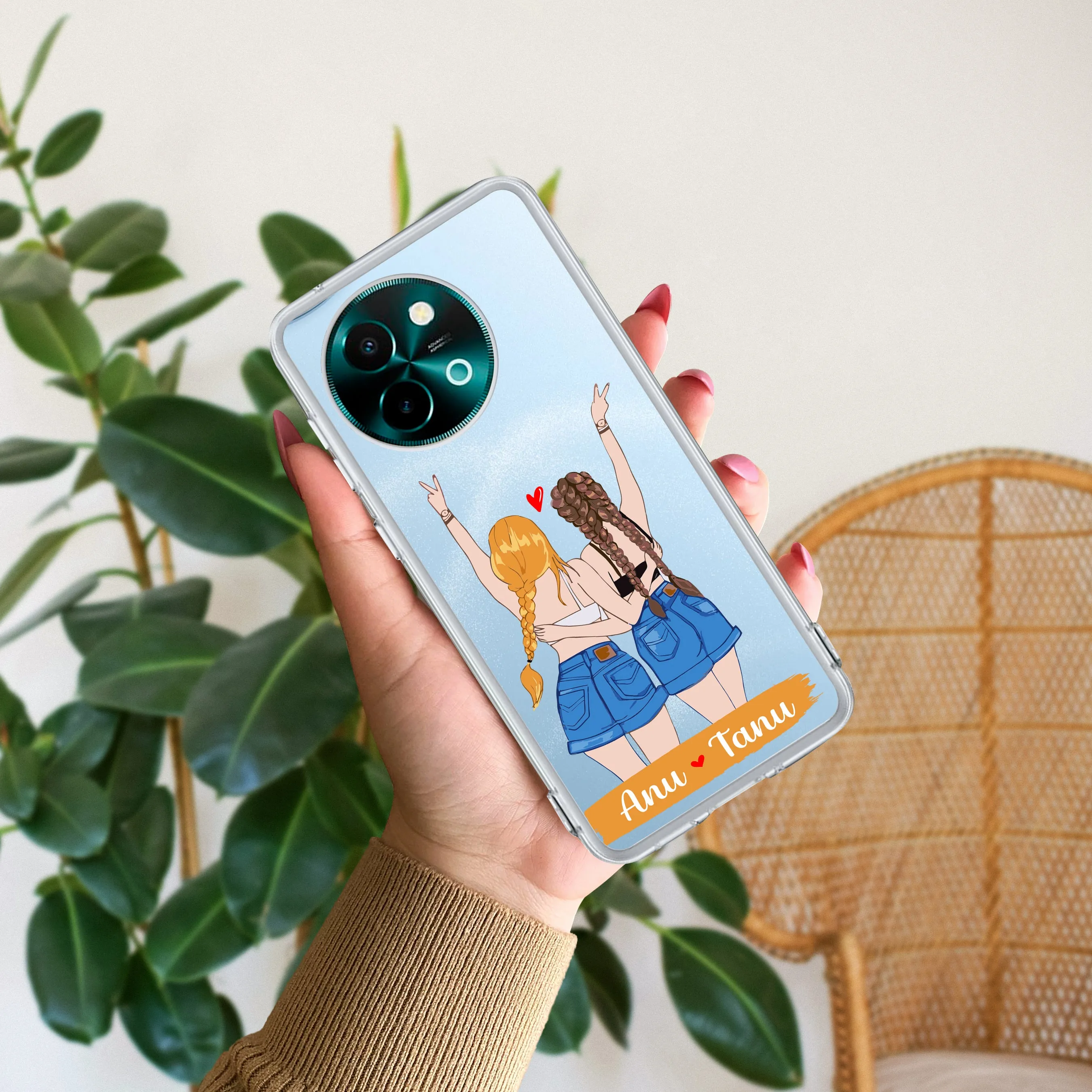 Besties Forever Customize Transparent Silicon Case For Vivo