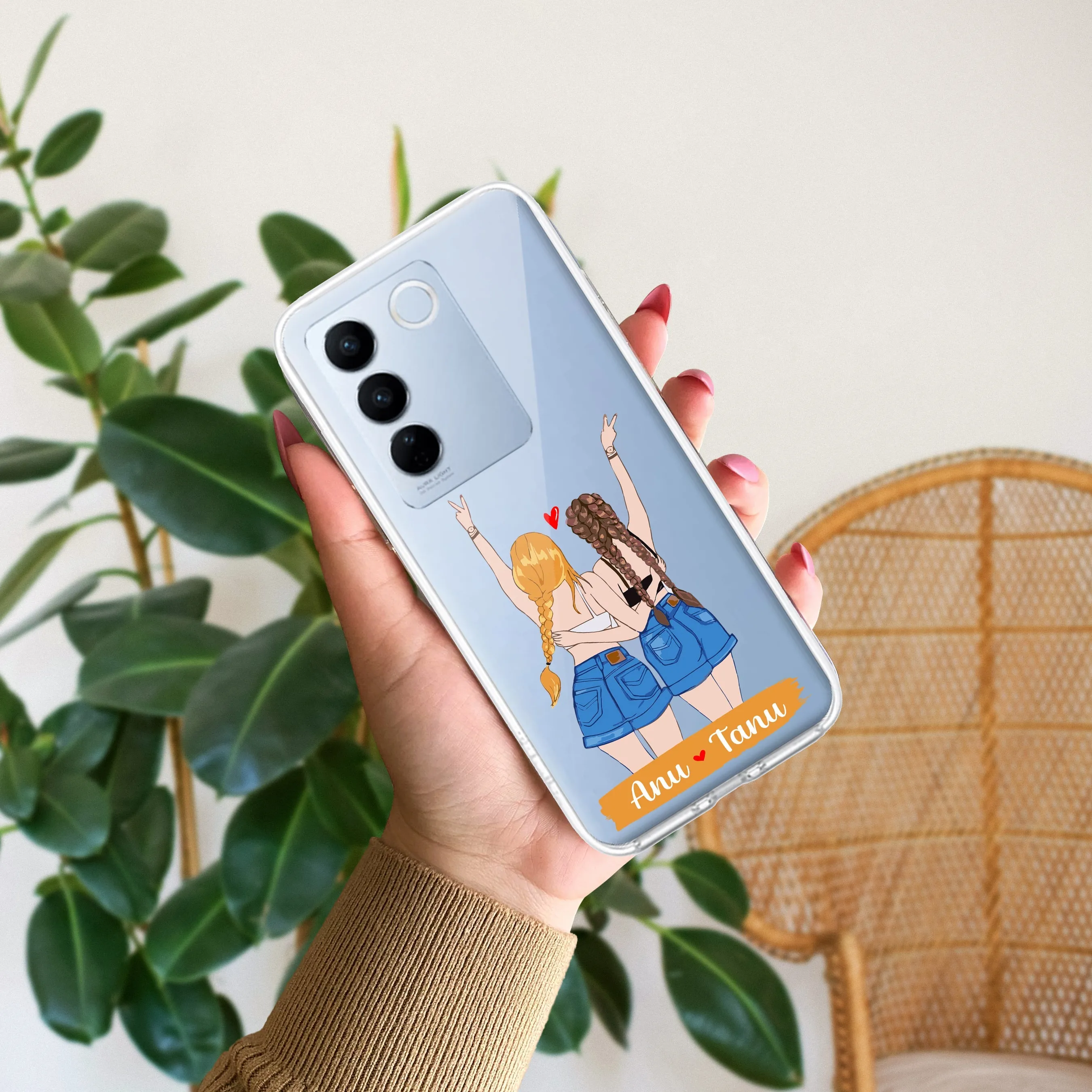 Besties Forever Customize Transparent Silicon Case For Vivo